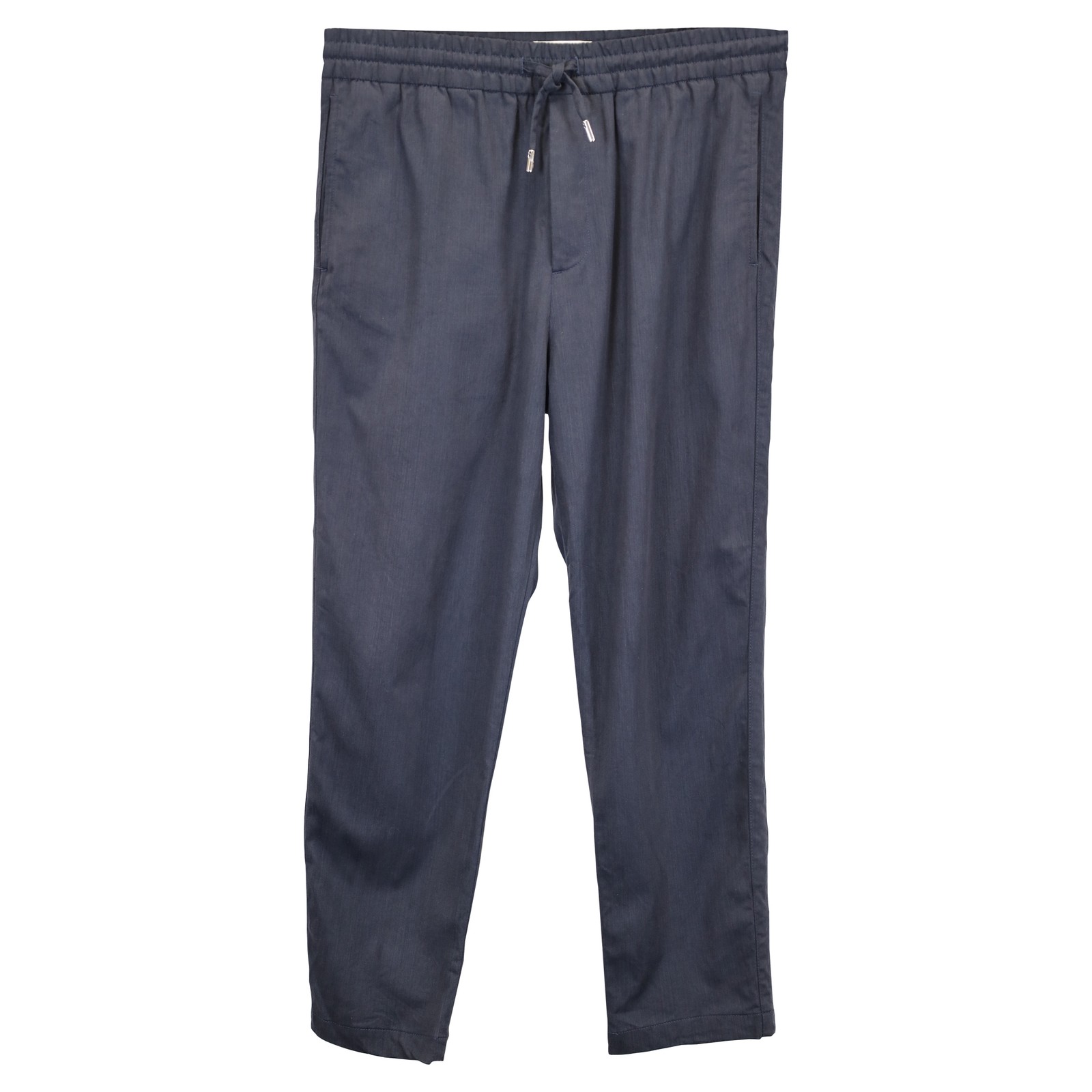 Mr P. Tapered Twill Navy Lyocell Drawstring Pants Male Blue 34