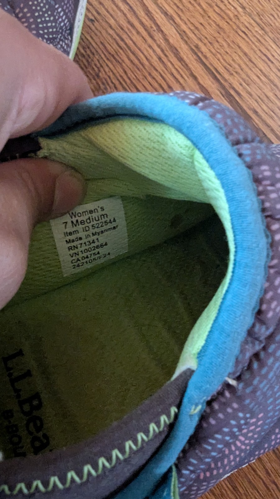 L.L.Bean Women’s Quilted Slip-On Low Top Athletic Sneakers Purple Blue Green