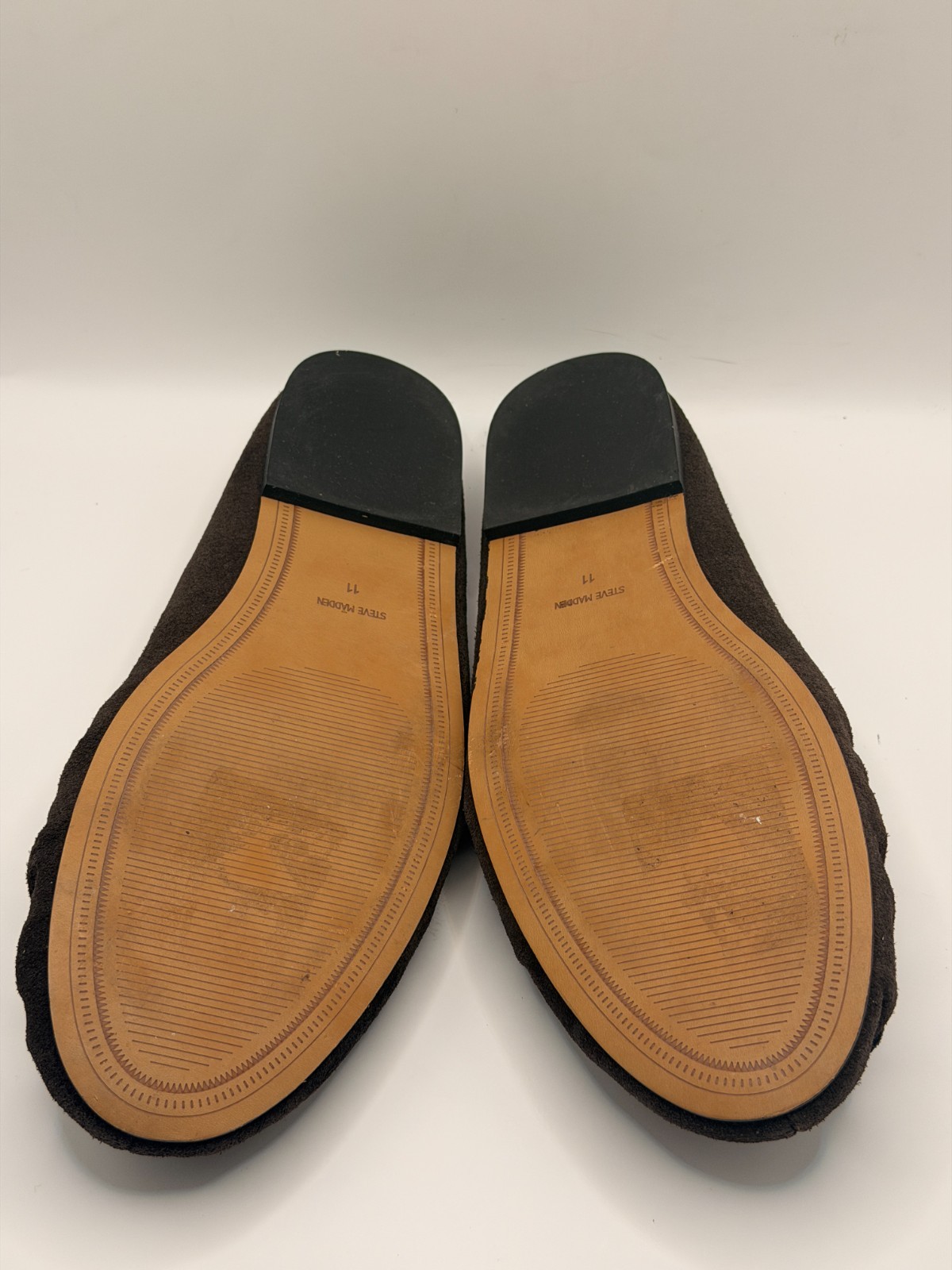 Steve Madden Womens Rafe Chocolate Brown Suede Loafer Sz 11