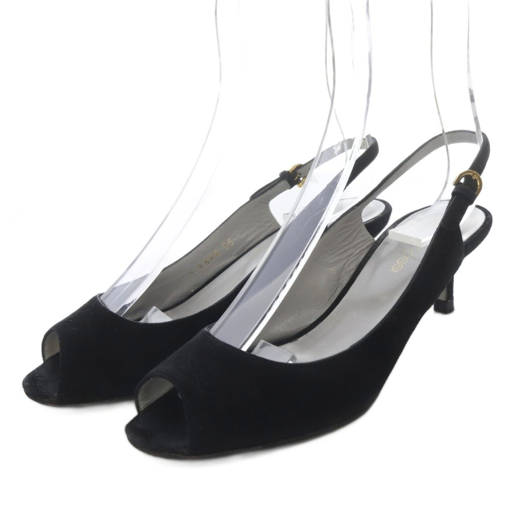 Sergio Rossi Women’s Suede Black Sandals 3.5(US) 5cm Heel AB Condition