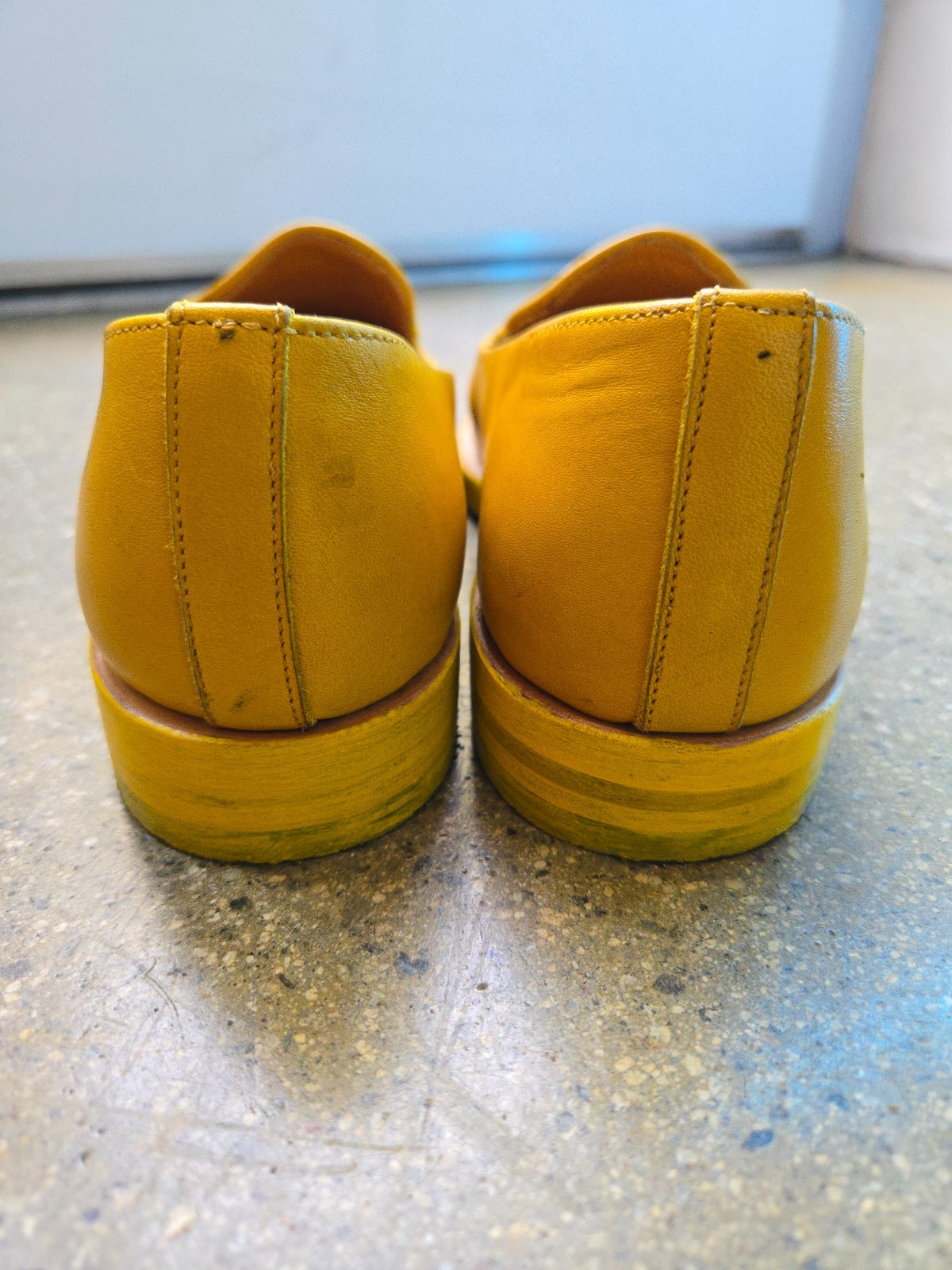 Unmarked Uma Yellow Brogue Loafers Men 5/Women 6.5 Made in Mexico Goodyear Welt