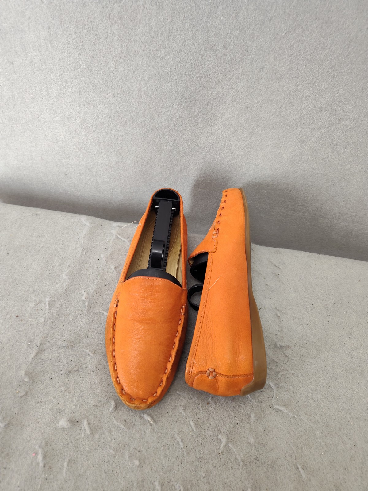 Nurture Women Loafers 6.5 Orange Leather Slip On Flats Comfort Shoes Made Brazil