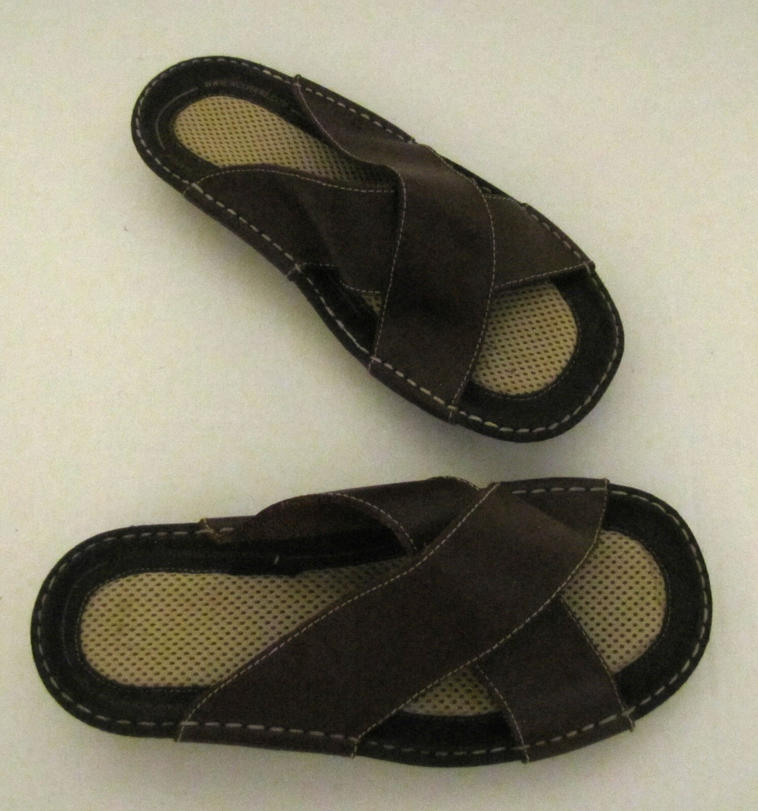 NEW Womens Wolverine Cross-Channeled Circulation Slip-On Sandal. Size 6.5M Brown