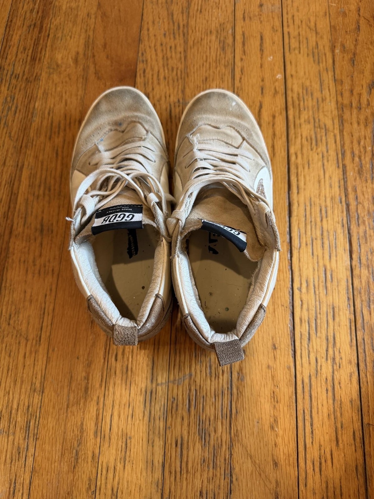 Golden Goose GGDB Private EDT Shoes Womens Size 9 Beige Glitter Sneakers Italy