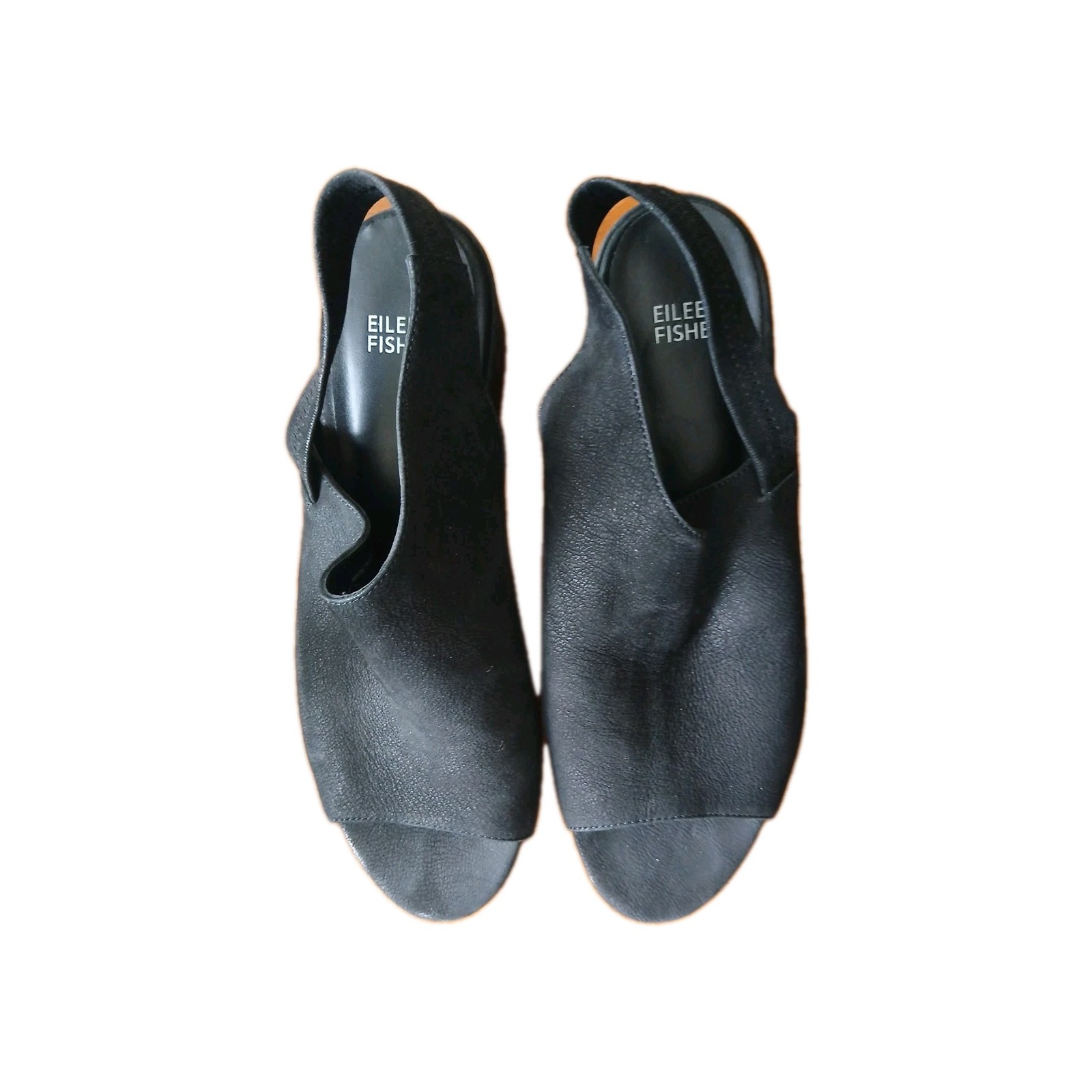 Eileen Fisher womens 9.5 ankle booties 100% leather Open Toe Slingback
