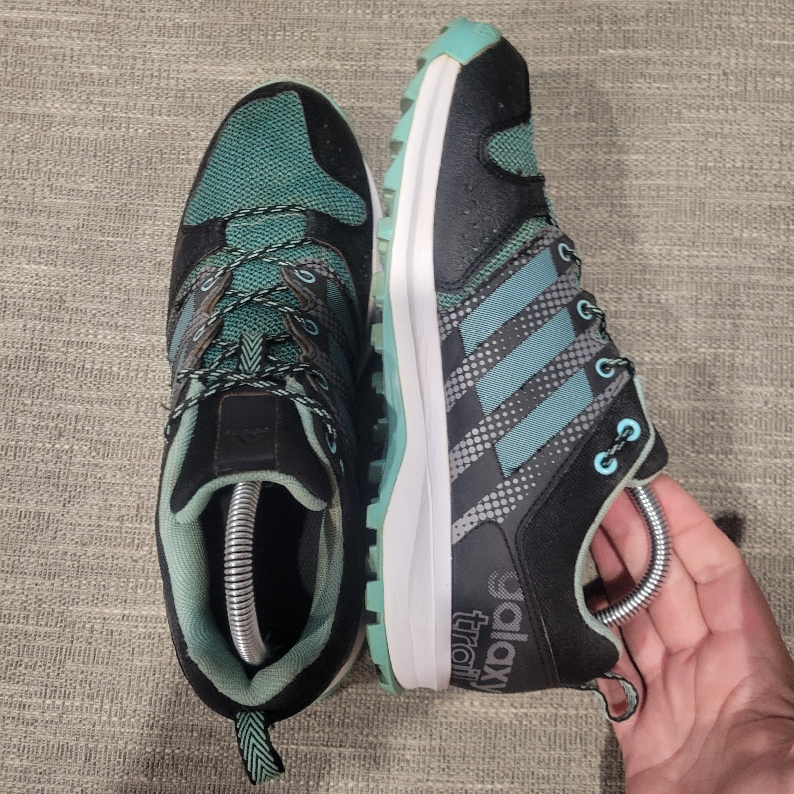 Adidas Womens Galaxy Trail S76976 Black Green Running Shoes Sneakers Size 10