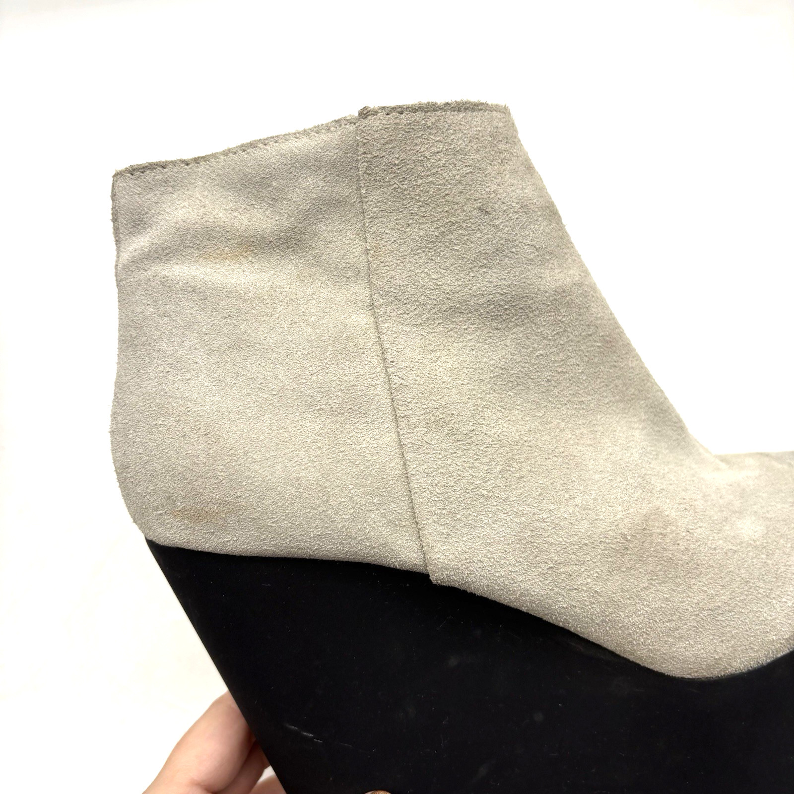 Vintage 00s Y2K Cheap Monday Monolith Gray Suede Leather Platform Wedge Boots 9