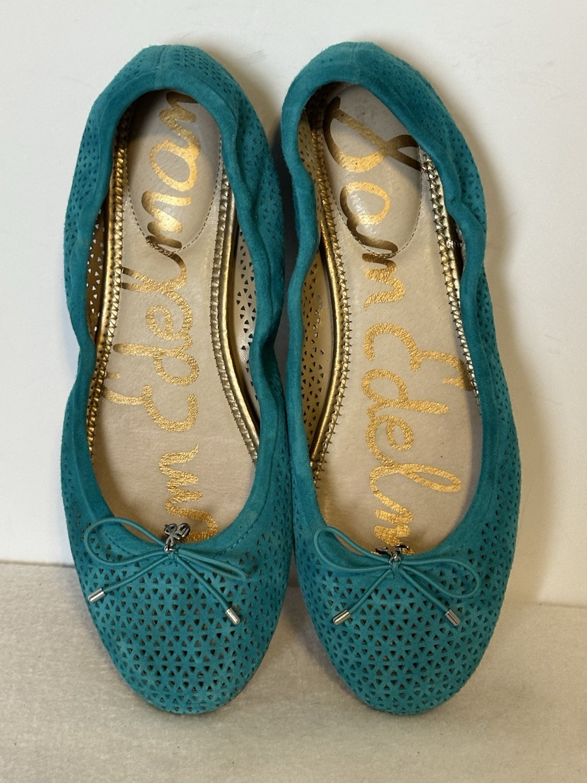 Sam Edelman Felicia 2 Women sz.9.5 Slip On Ballet Flats Shoes Blue Suede Leather