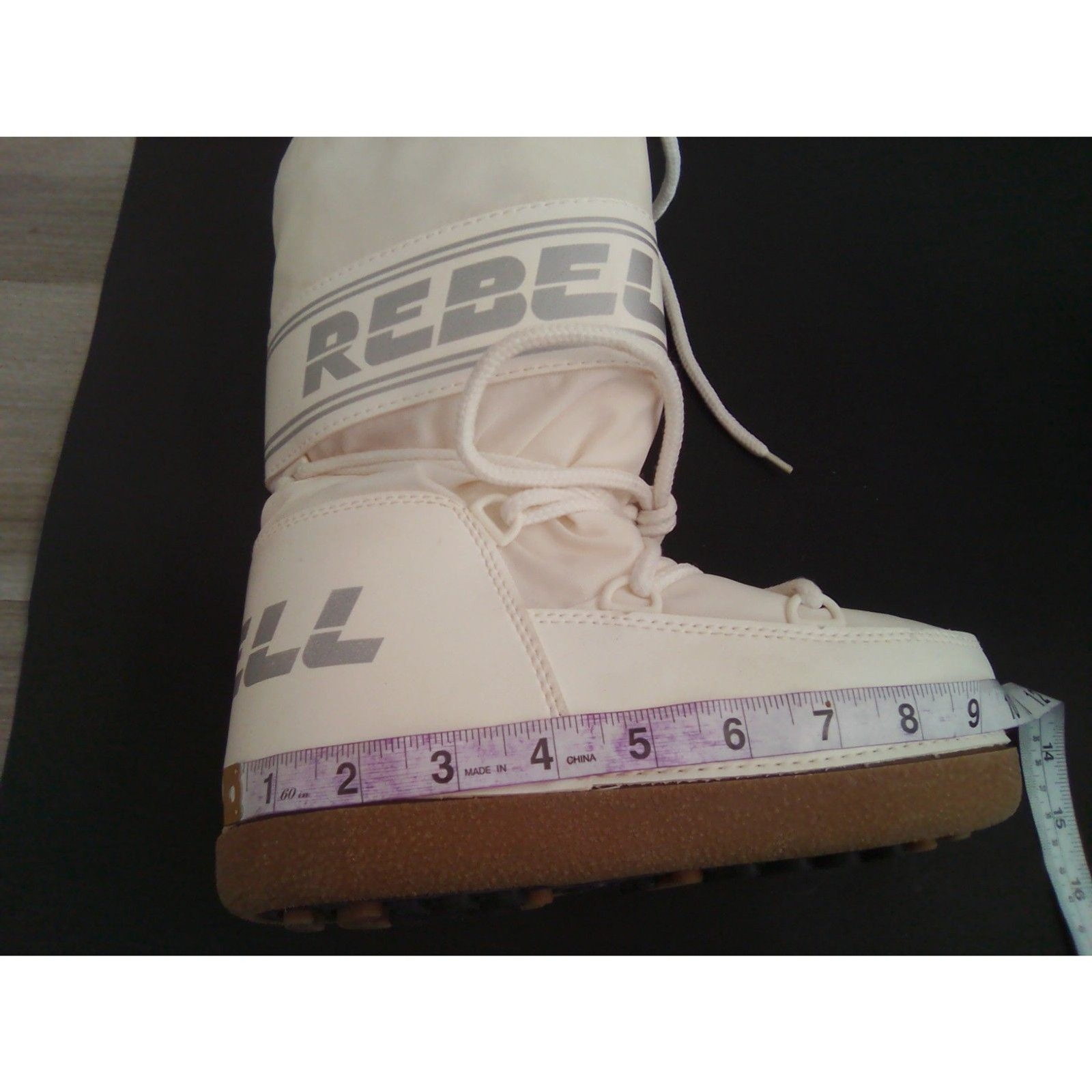Rebel Women’s Adjustable Snow Boots – White, US 5–6.5 (EU 35–37)
