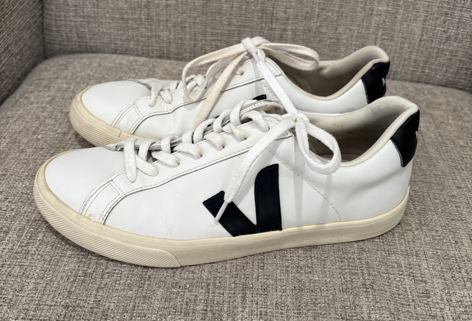 Veja Esplar Leather Sneakers White/Black Sz 10