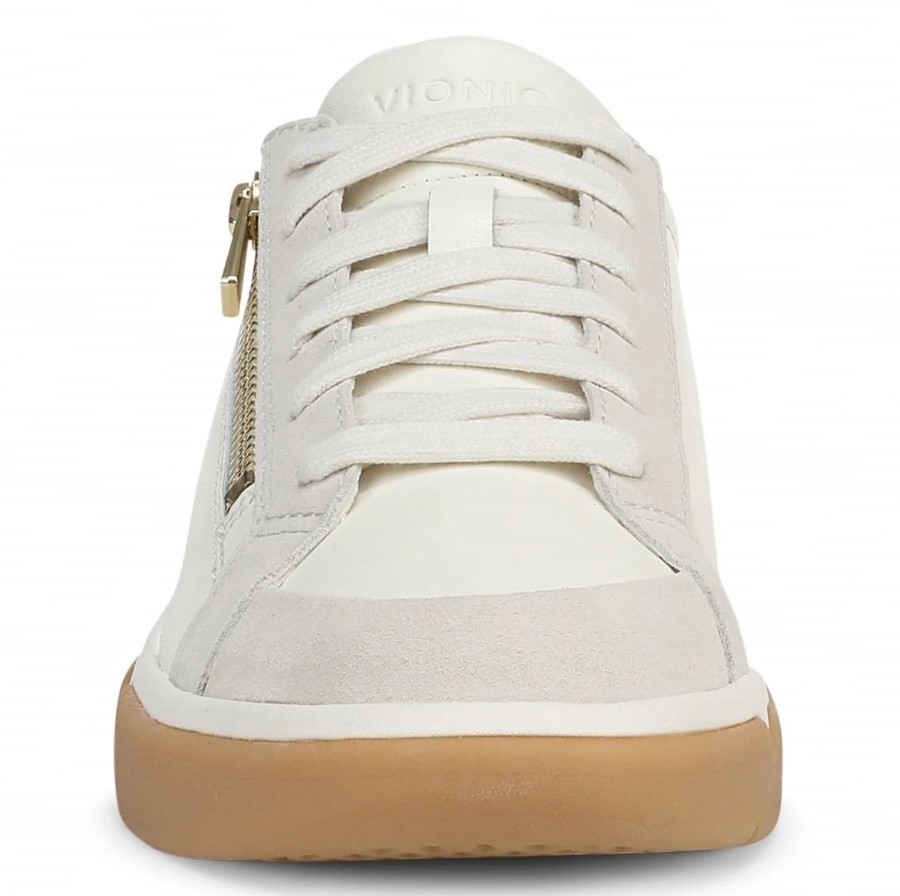 VIONIC Women City Walk AXS Sneaker, Ivory Leather (NEW)