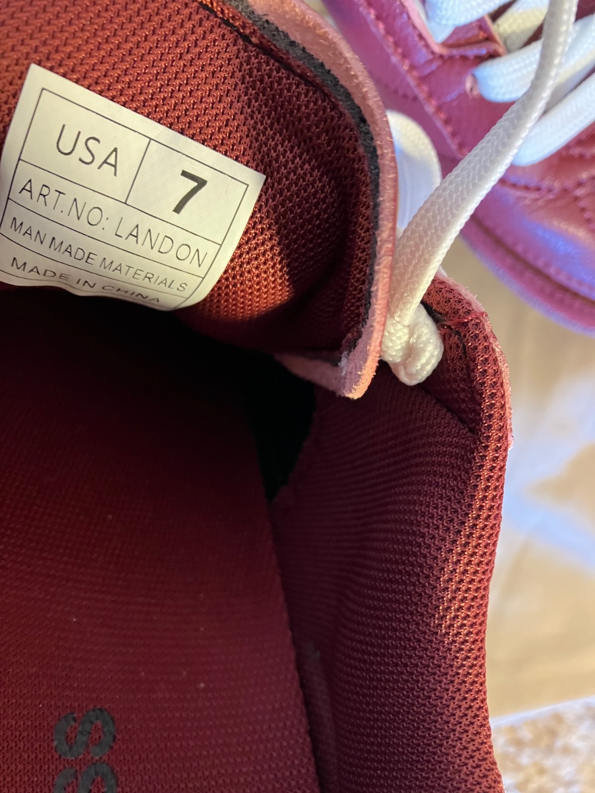 Berness Landon Burgundy Retro Sneakers New In Box Casual Shoes Size 7