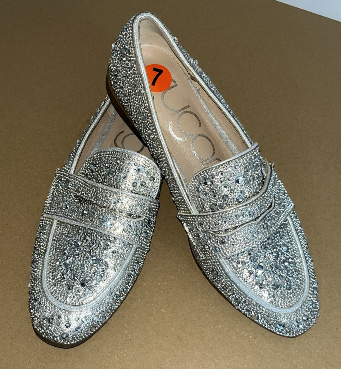 SUGAR Women’s Rhinestone Loafers Bling Shoes Size 7