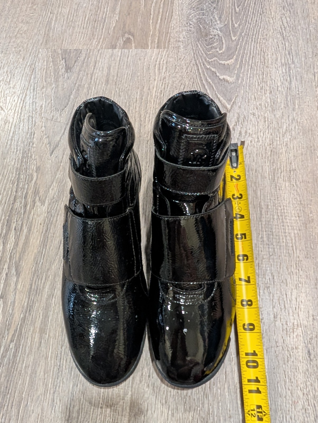 Michael Kors Gentry Black Patent Leather High-Top Wedge Trainer Sneakers 11