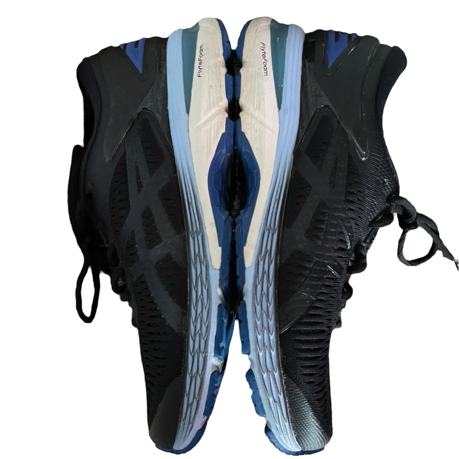 ASICS Gel Kayano 25 Black Blue Size 7.5 Duomax FlyteFoam Style 1012A026 Athletic