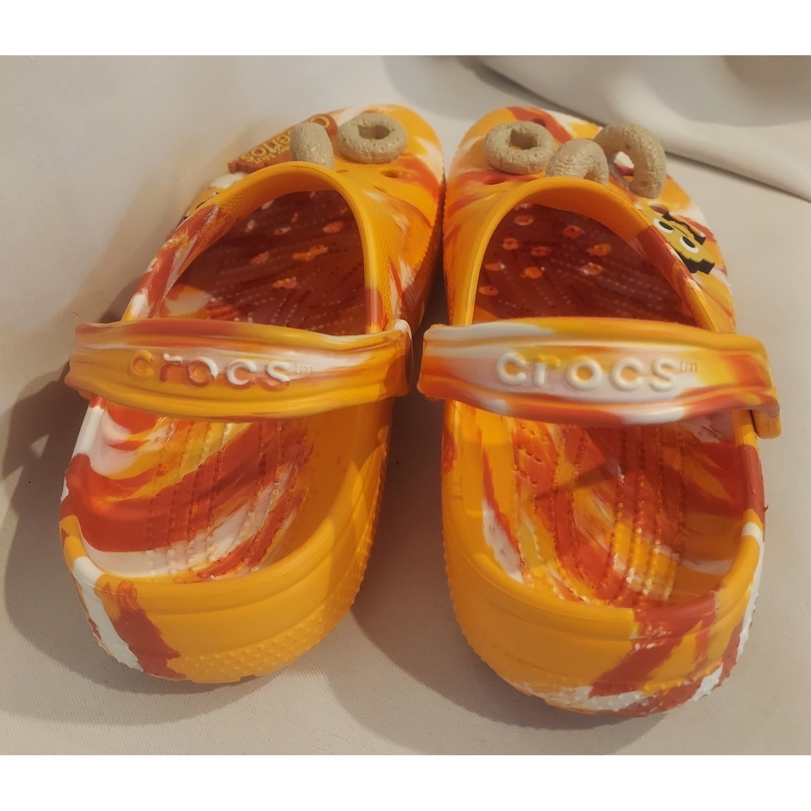 Crocs × Honey Nut Cheerios Collab Orange Tie-Dye Classic Clogs Size J/6 W/8 M/6