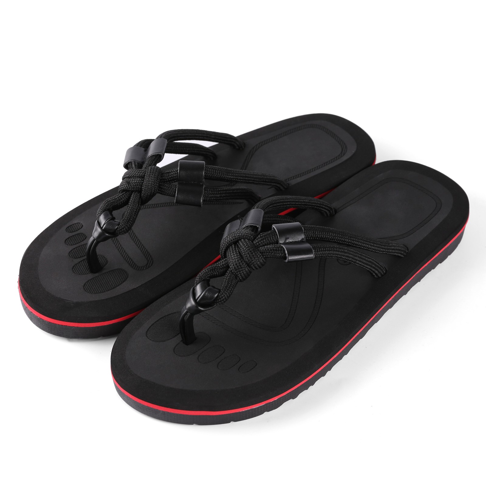 Soft Weave Knotted Sandal Flip Flops Cushioned Insole for Unisex