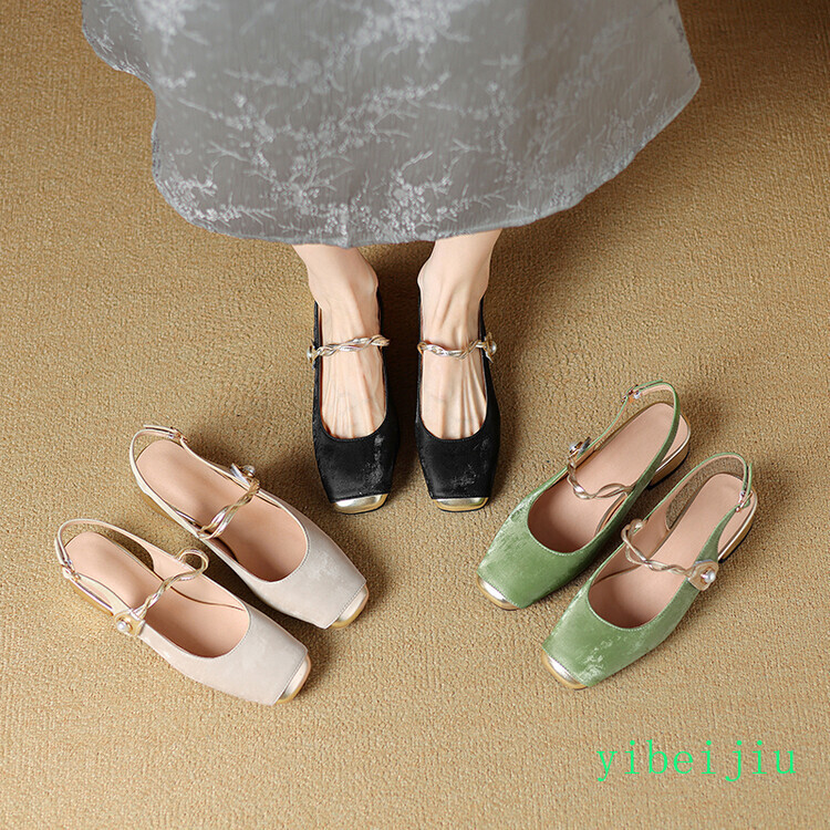 Plus Size Womens Low Heel Slingbacks Dress Formal Sandals Banquet Shoes Comfort