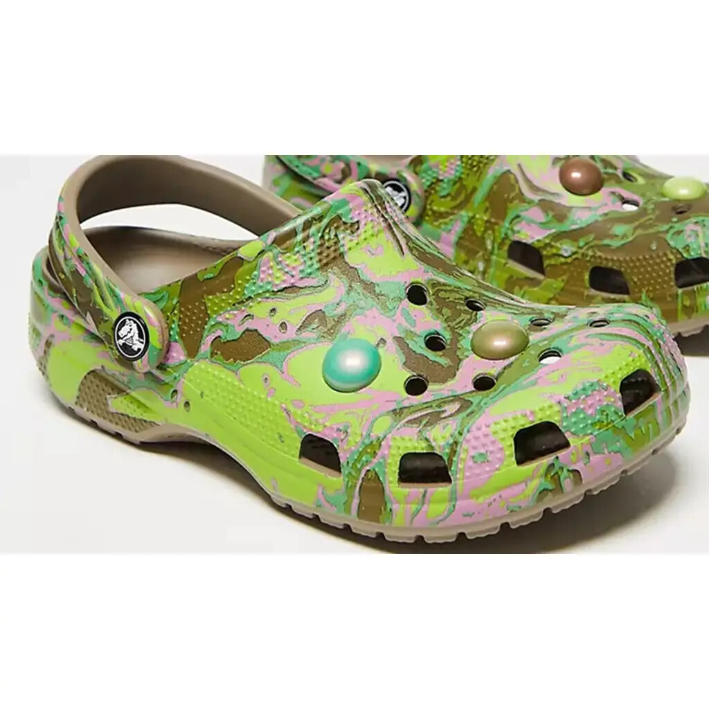 Crocs Classic Green Bubble Marble Clogs Unisex Adults MSRP $65