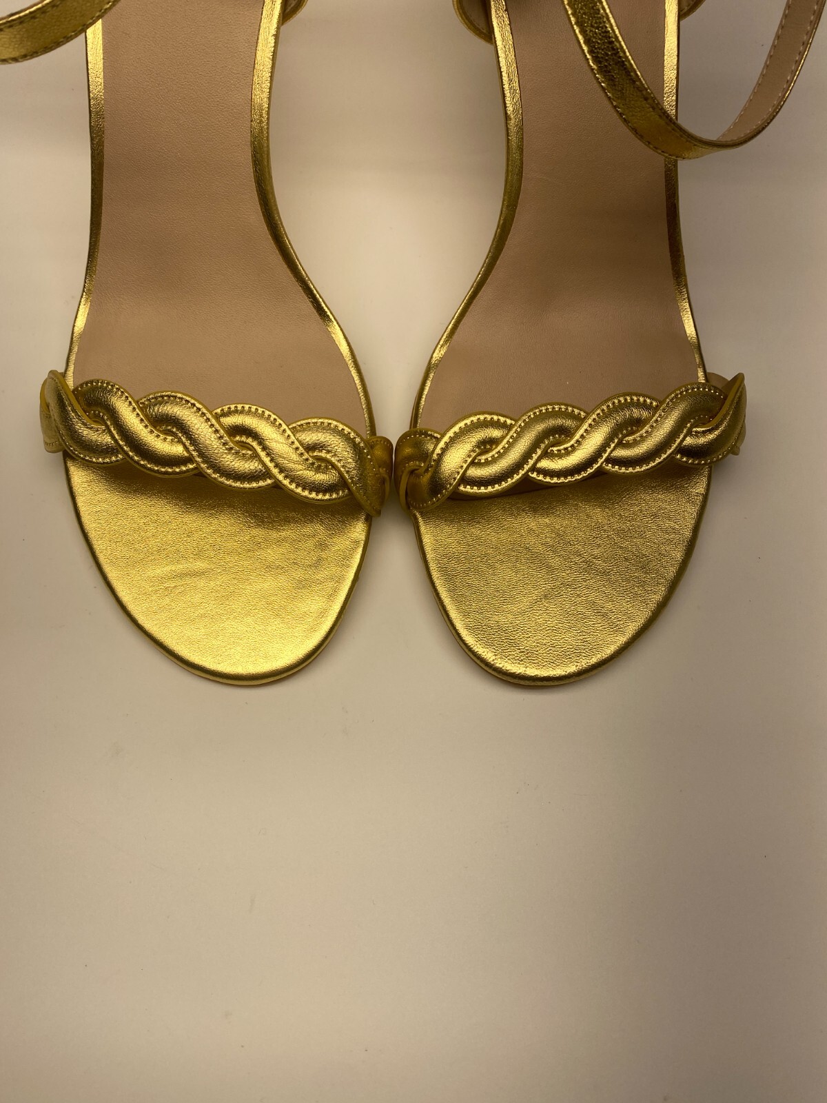 Stuart Weitzman Dancer Twistie 75 metallic leather sandals Sz 11