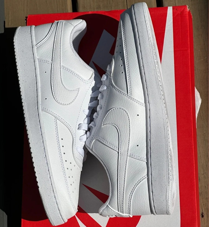 Nike Women’s Court Vision Low Next Nature Triple White Lifestyle Shoes