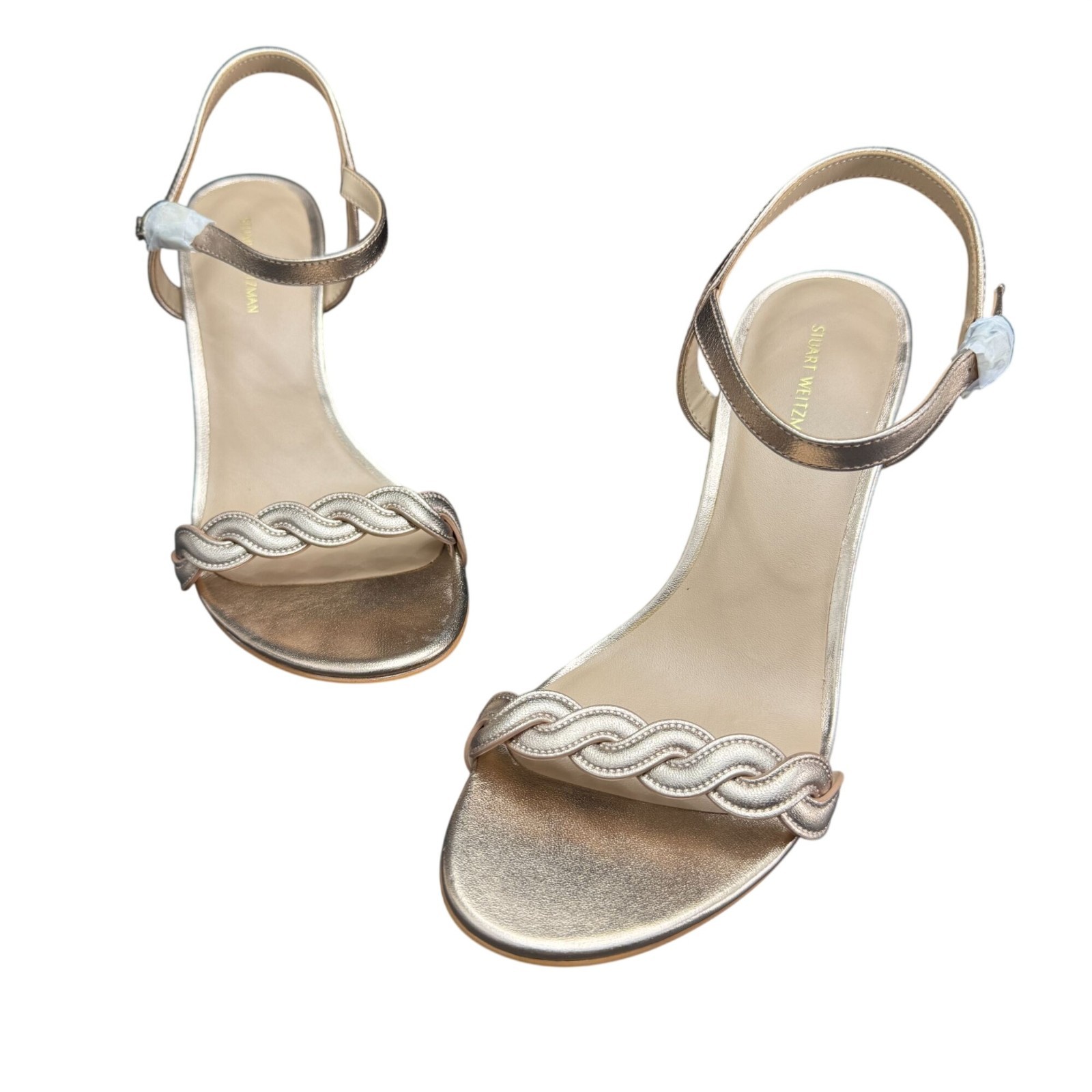 Stuart Weitzman Women’s Dancer Twistie sandal metallic rose gold, Size 9B NWOB