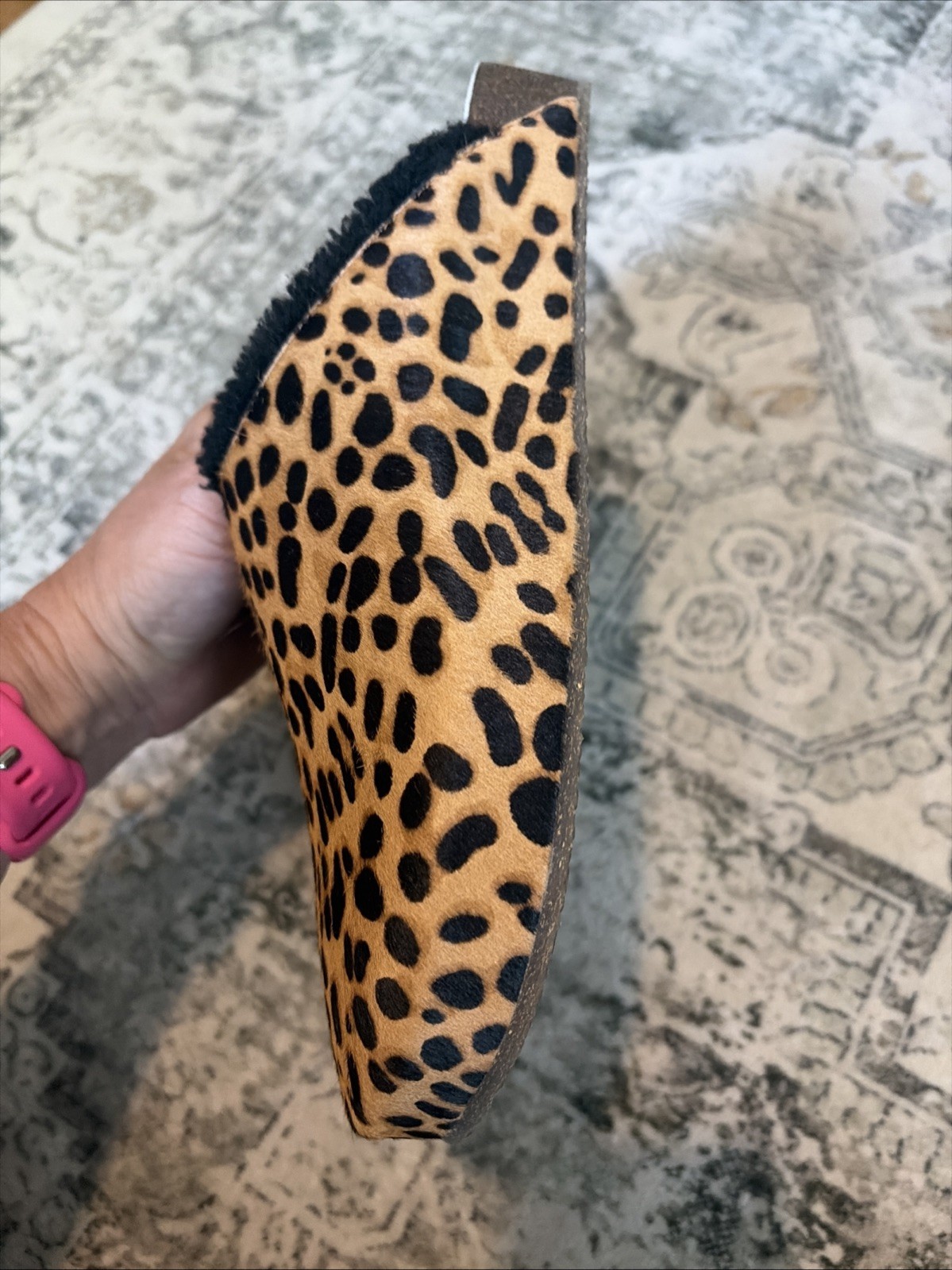 NWOB – Johnny Was Calf Hair Leopard Print Mule Shoes Size 8