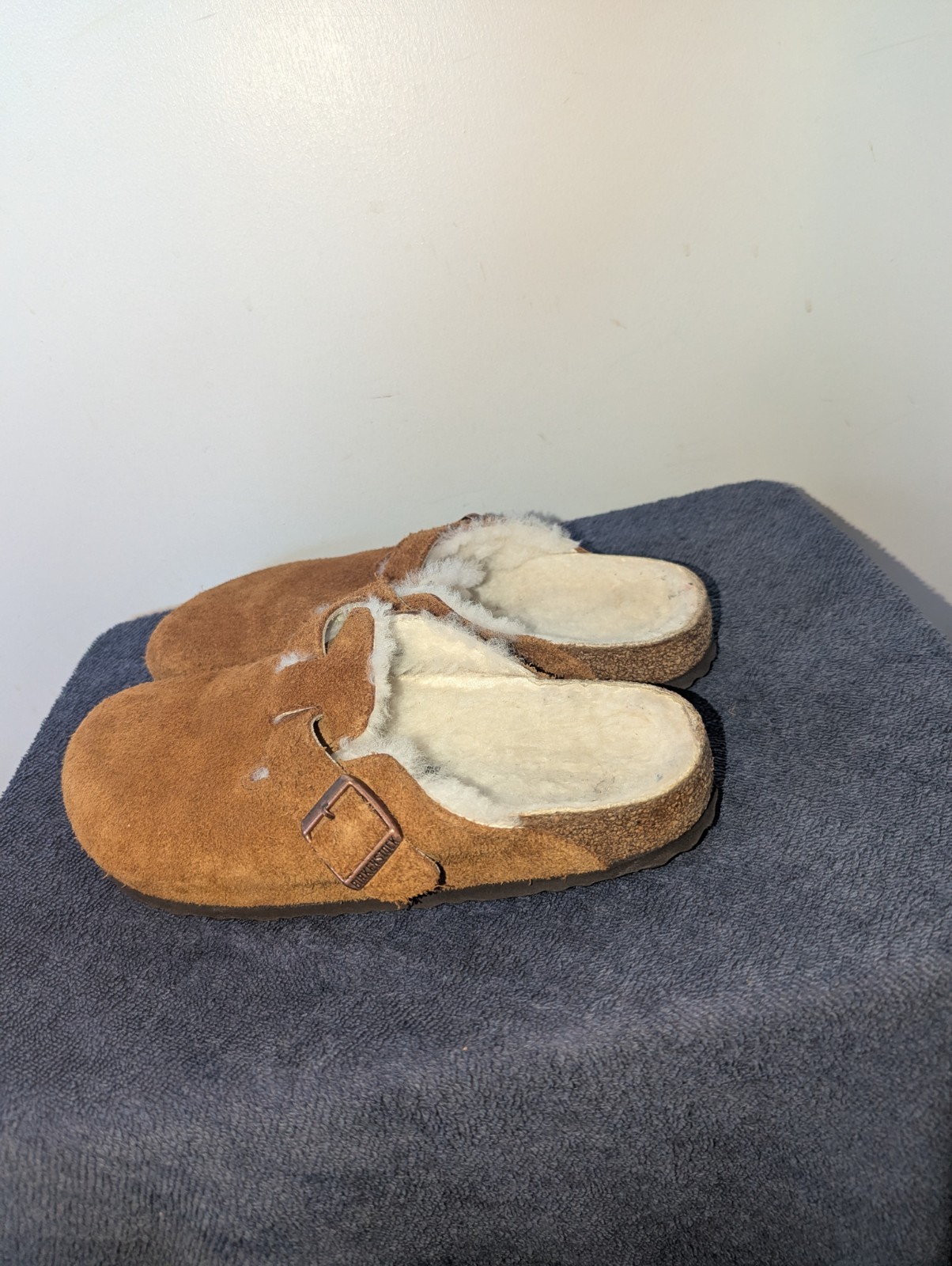 Birkenstock Boston Shearling Clogs Womens Size EU 39 US 8 Mink Suede Narrow