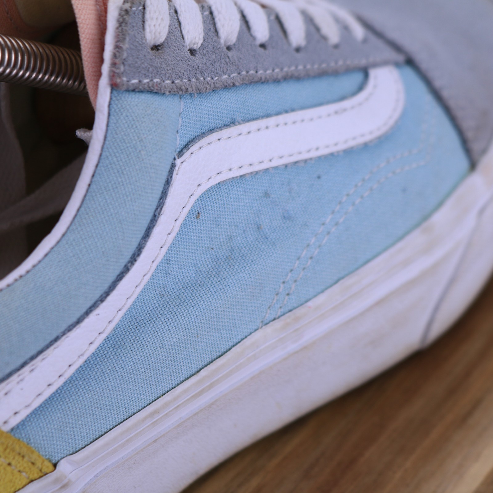 Vans Old Skool Pastel Platform Color Block Blue Pink Yellow Grey Men 5 Women 6.5
