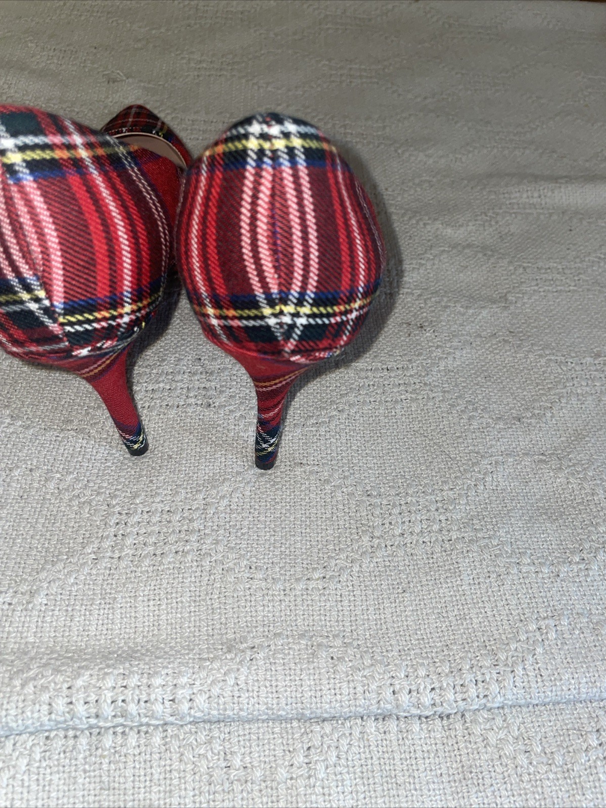 J. Crew Women’s Dress Heels Size 6 B Red Plaid Business Formal Going out NWOB