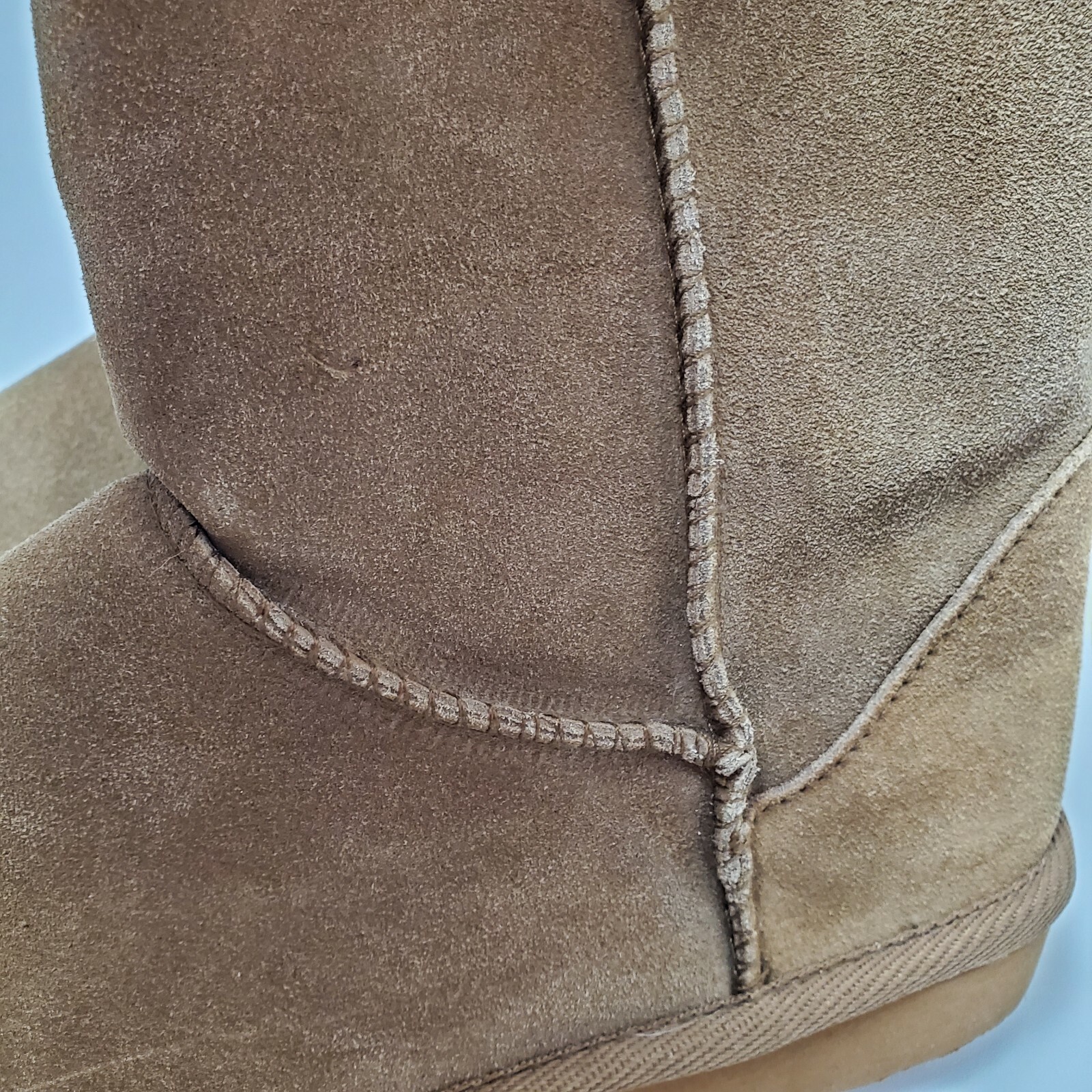 NINE WEST Women’s Suede Leather Upper Boots Fox Fur Hickory/Light Brown Size 6