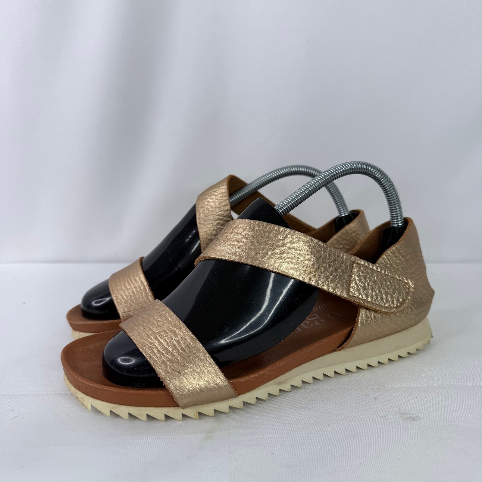 Pedro Garcia Jedda Two Strap Sandal Size 40 Cava Cervo Lame