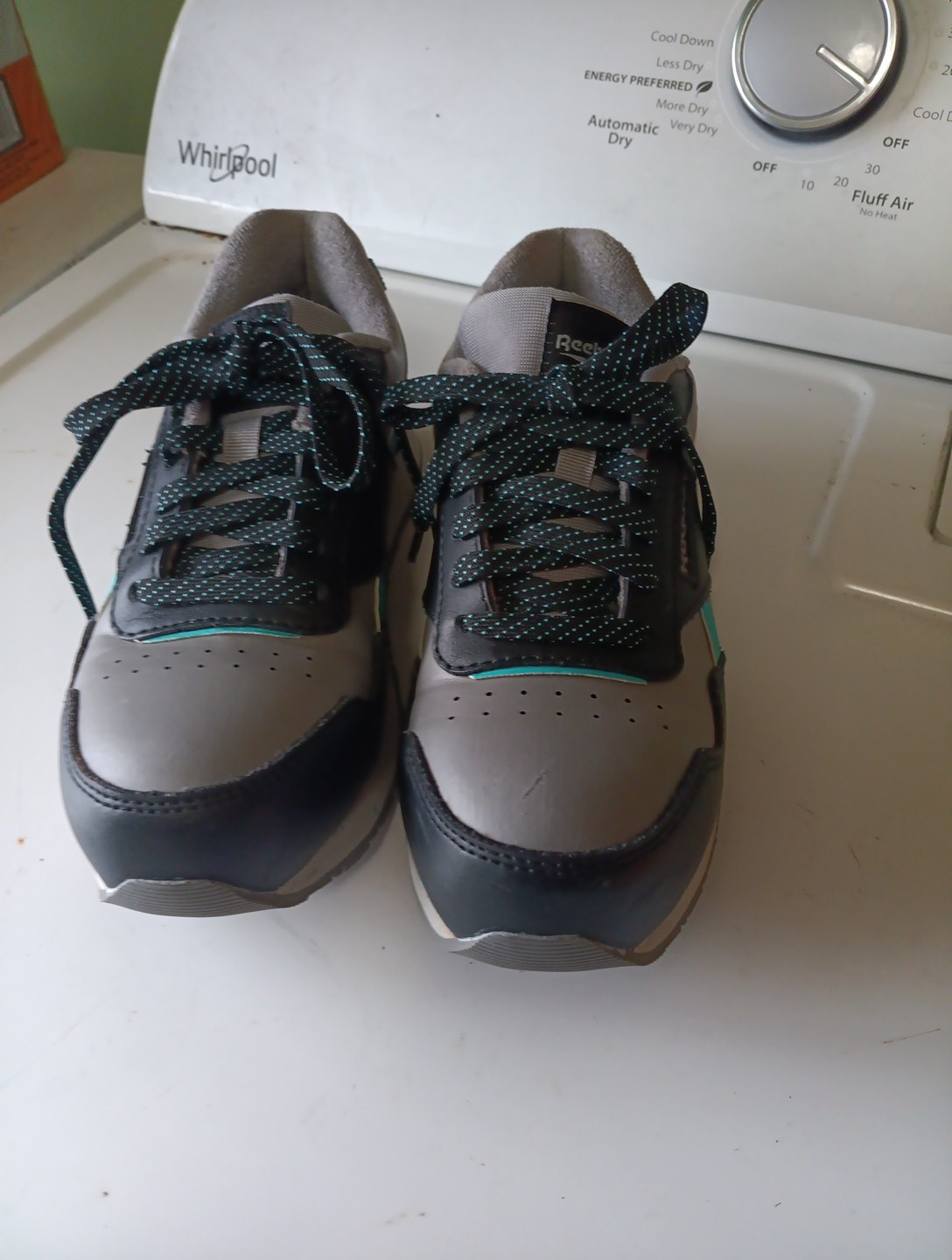 WOMEN’S WORK SHOES Reebok RB982 Composite Toe Slip Resisting Gray & Teal Size 6M