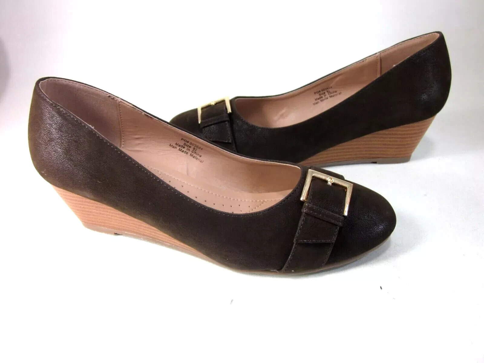 JOURNEE COLLECTION WOMEN’S GRAYSN WEDGE HEEL PUMPS,BROWN, SIZE 6 NEW
