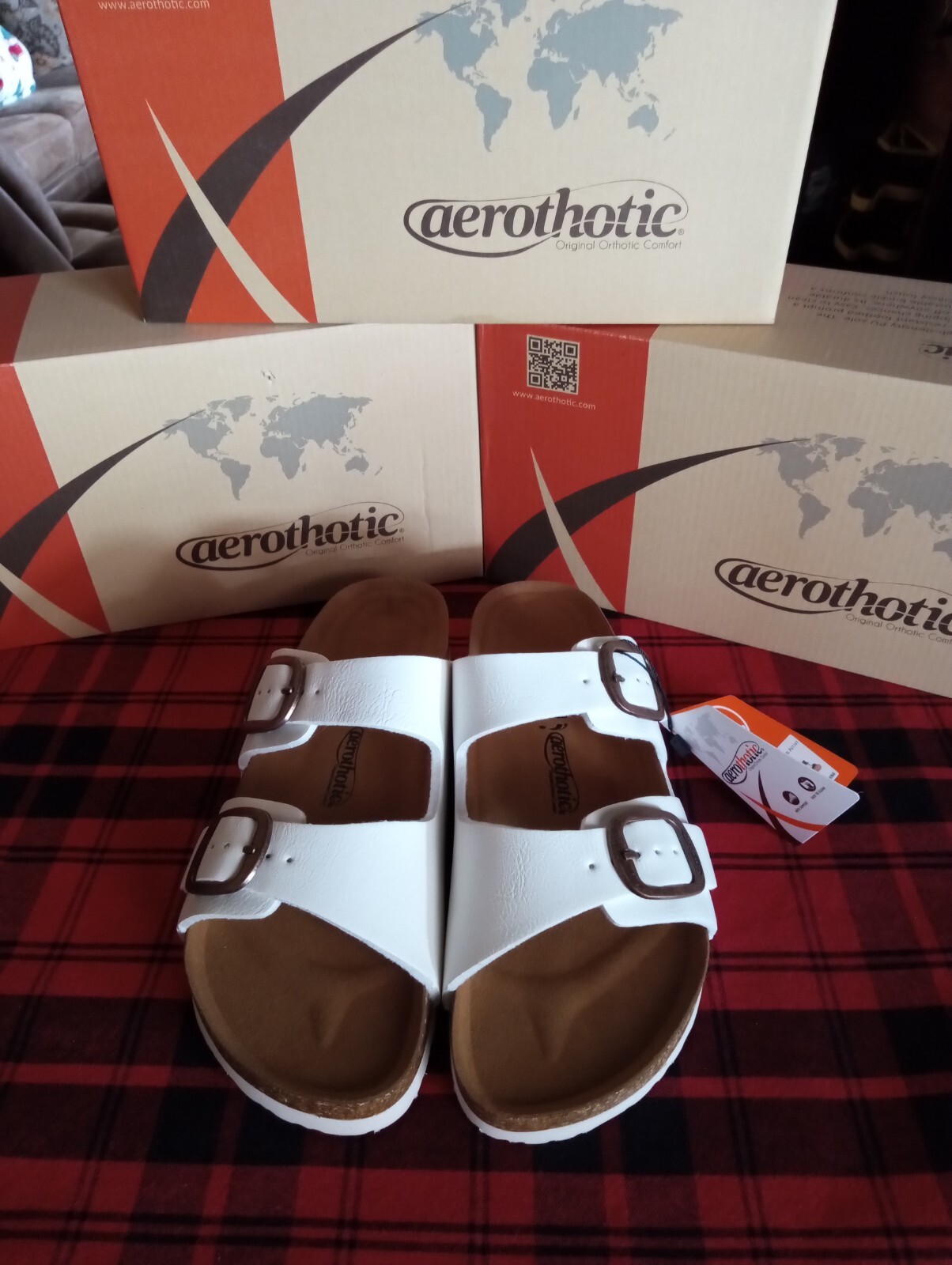 Aerothotic Women’s Synthetic Leather Comfortable Adjustable 2 Strap Slide Sandal
