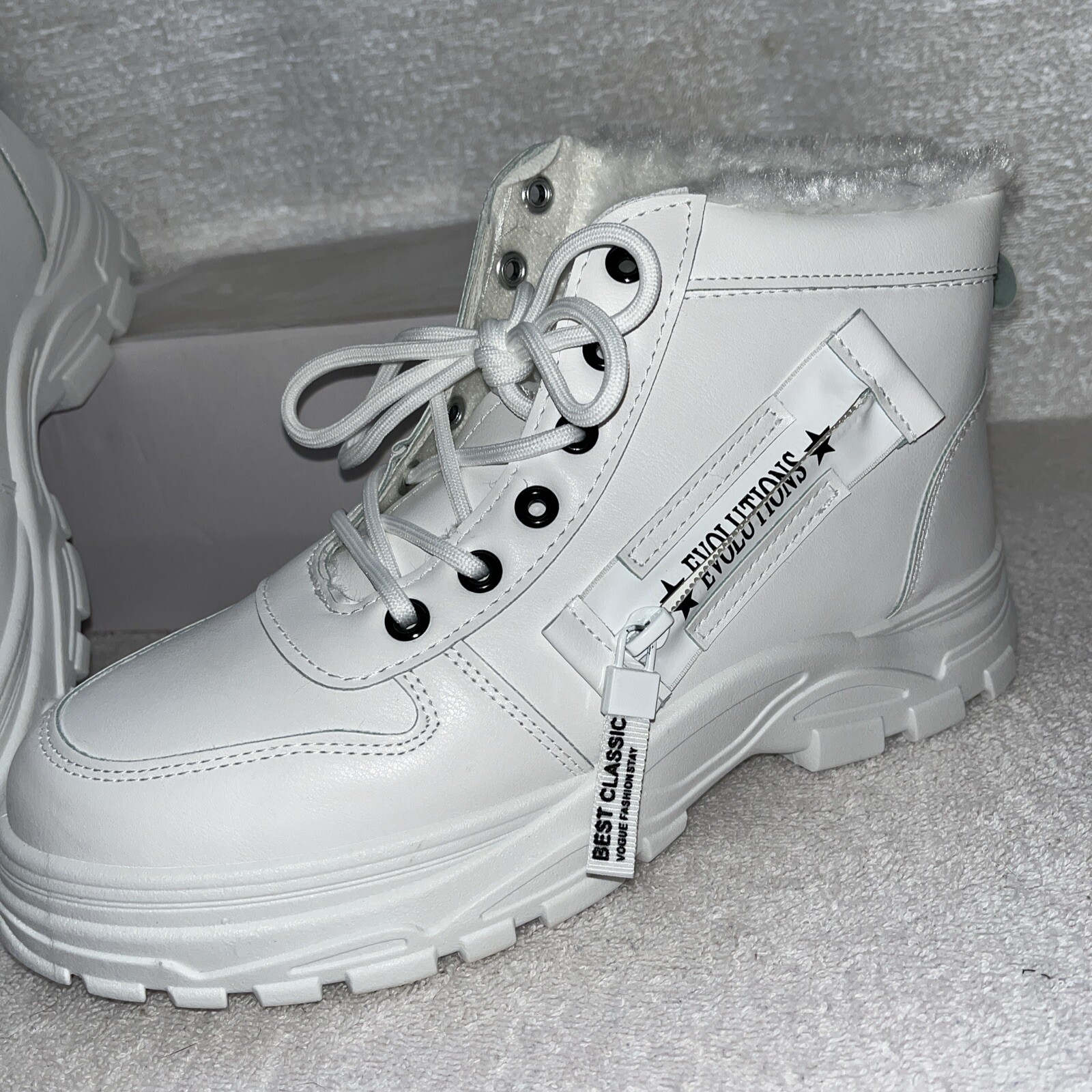 BNIB EVOLUTIONS HIGH TOP BOOTS~ White Size Woman’s 8