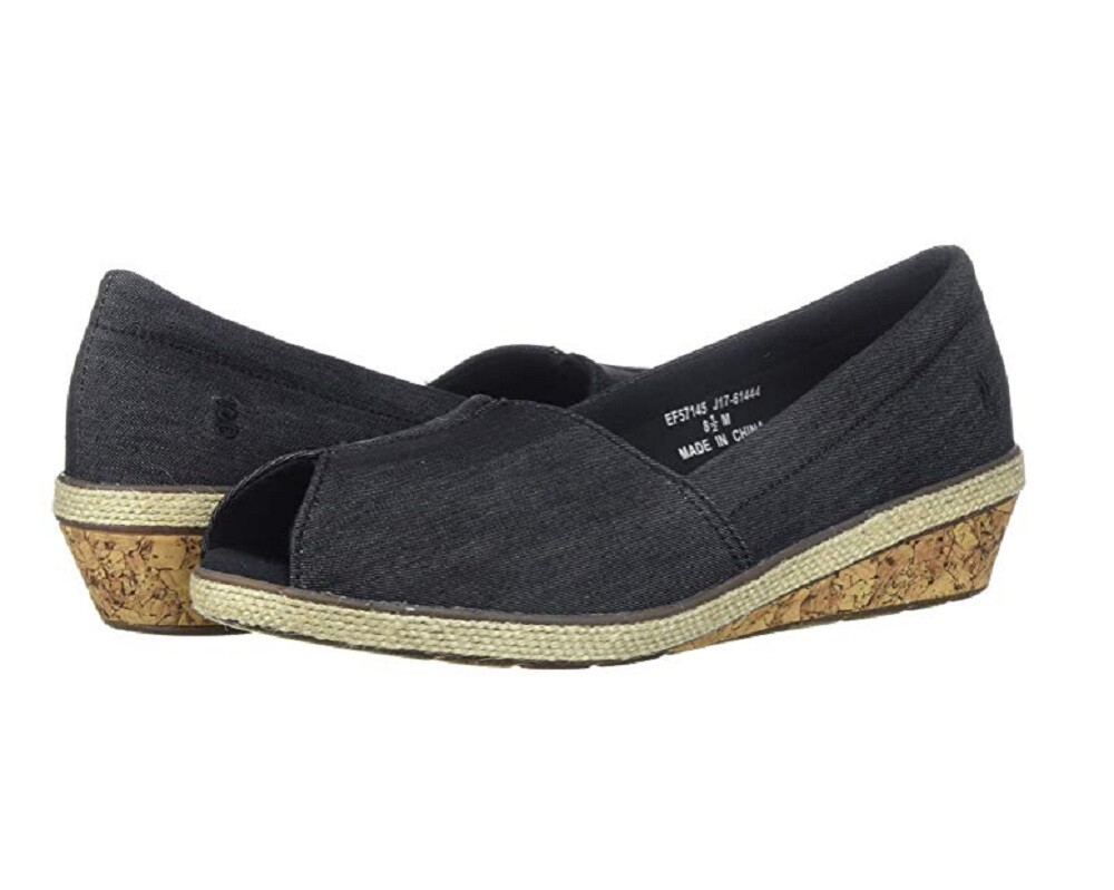 Grasshoppers Women’s Garnet PEEP Toe Sneaker Black, Size 9.5 Med