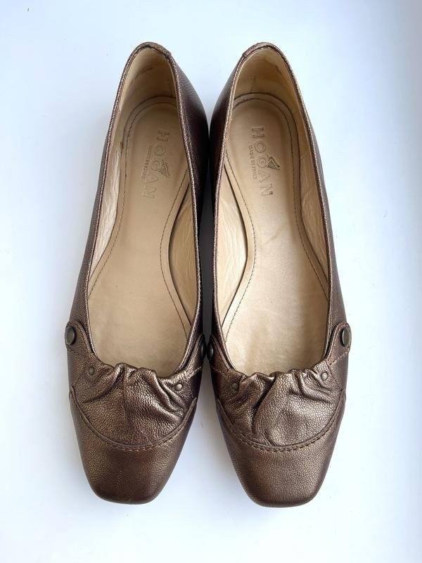 women hogan heels gold leather 40
