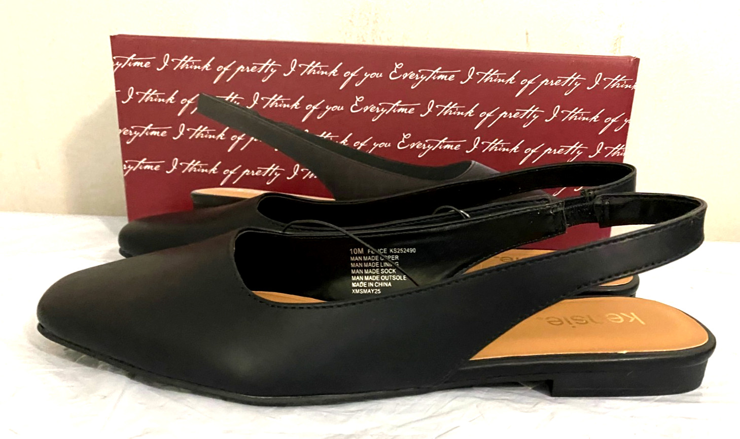 NEW Kensie Women’s Felice Slingback Flats – SIZE 11 – BLACK