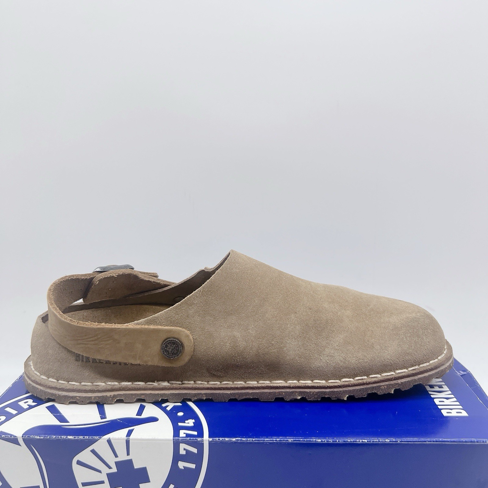 Birkenstock Lutry Clogs Comfort Shoes Premium Taupe Suede EU 41 Wms US 10- 10.5