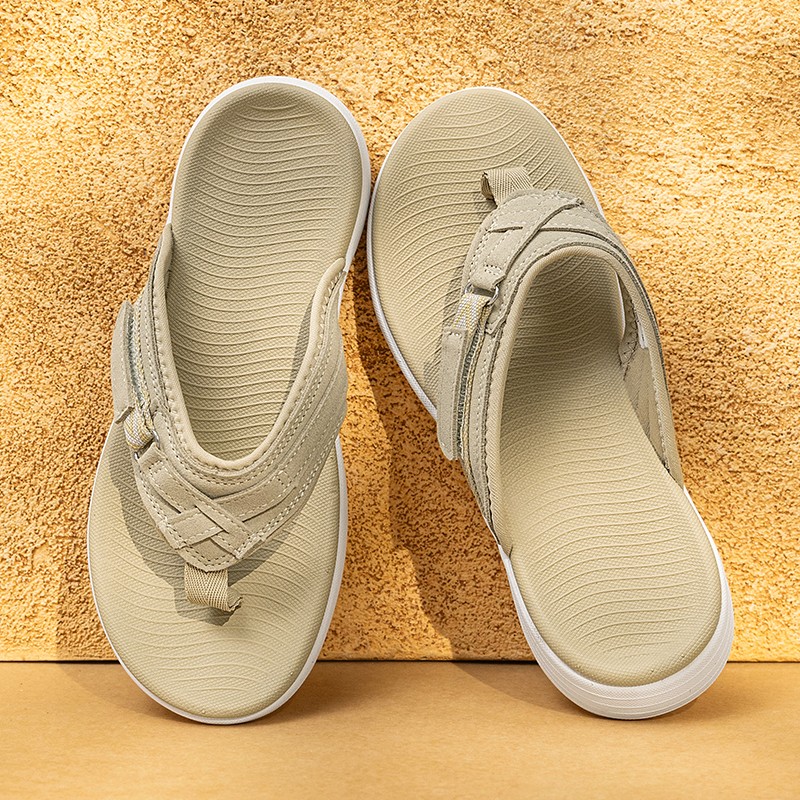 Women Summer Flip Flops With Arch Support Air Cushion Beach Walking Sandals NEW