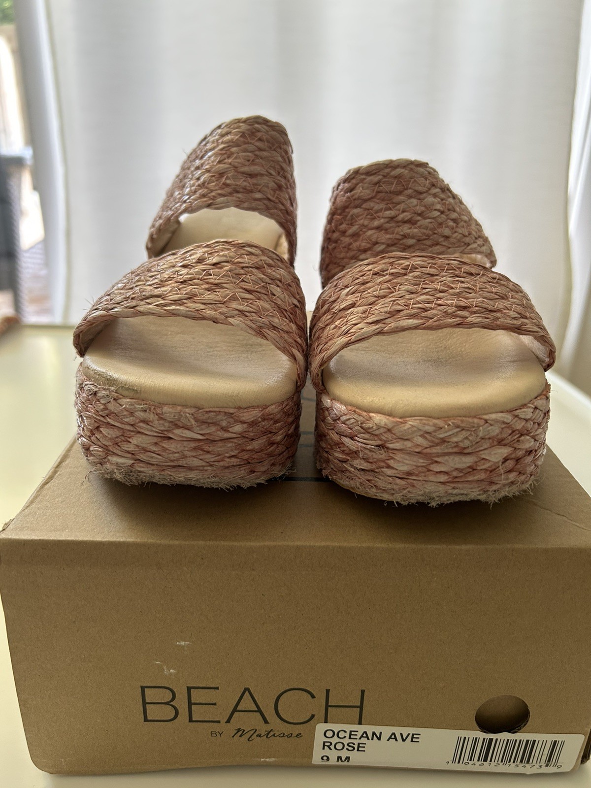BEACH BY MATISSE OCEAN AVE ESPADRILLE SLIDE SANDALS ROSE WOMENS SZ 9