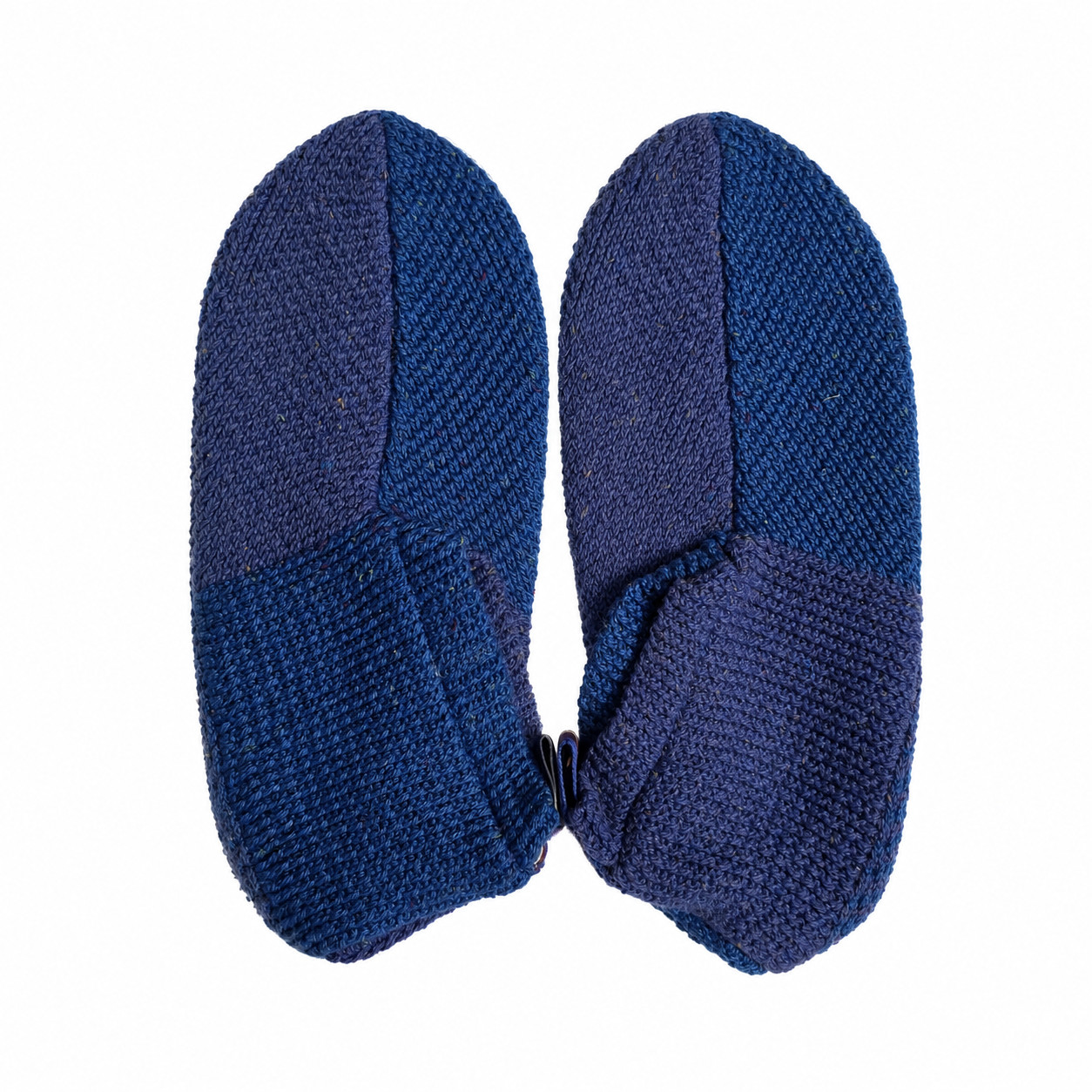 Bombas – Gripper Sherpa Lined Slipper – House Shoe Sock – Blue on Blue – Size S