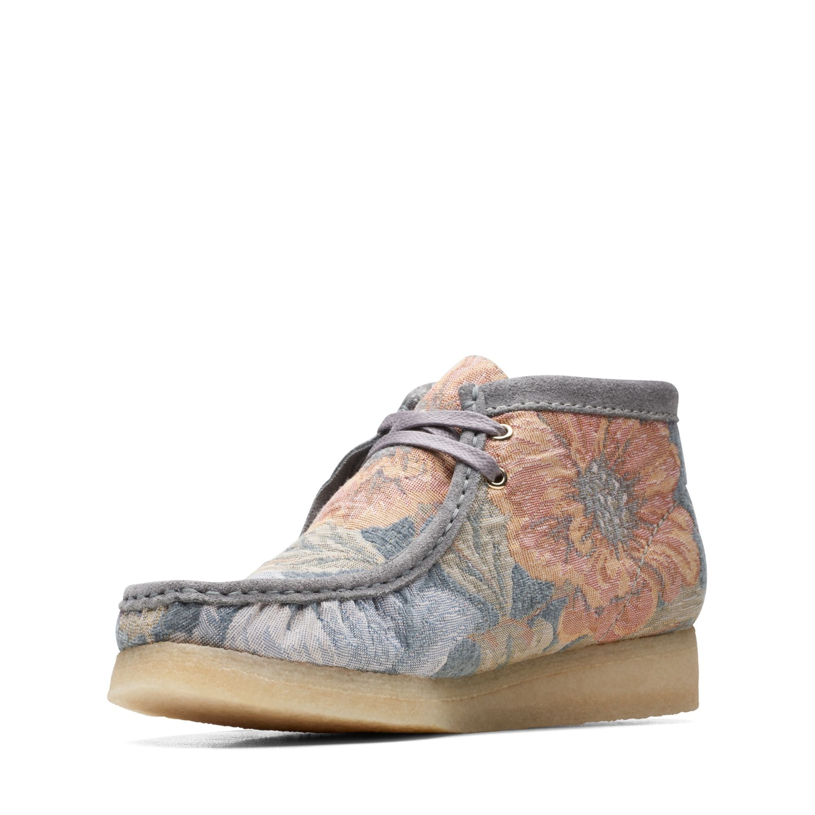 [26169842] Mens Clarks WALLABEE BOOT BLUE FLORAL