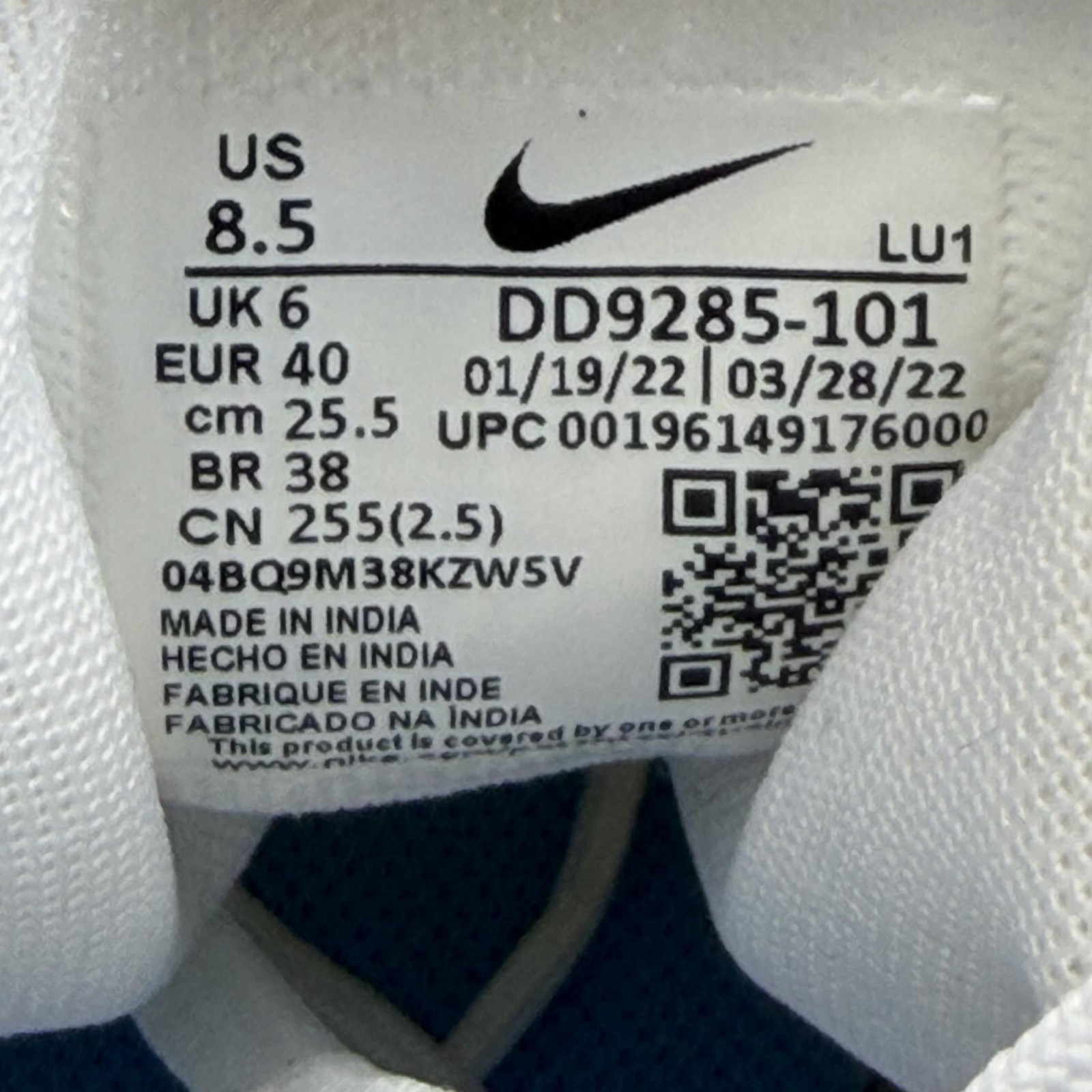 Nike Air Max Bella TR 5 Shoes Womens Size 8.5 White Mint Sneakers DD9285-101