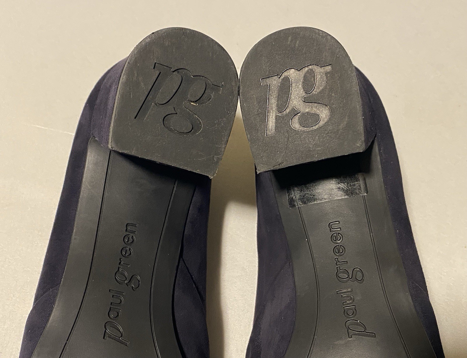 Paul Green Suede Navy Pointed Pumps BlockHeel Women Shoes UK6/US8.5 Made Austria