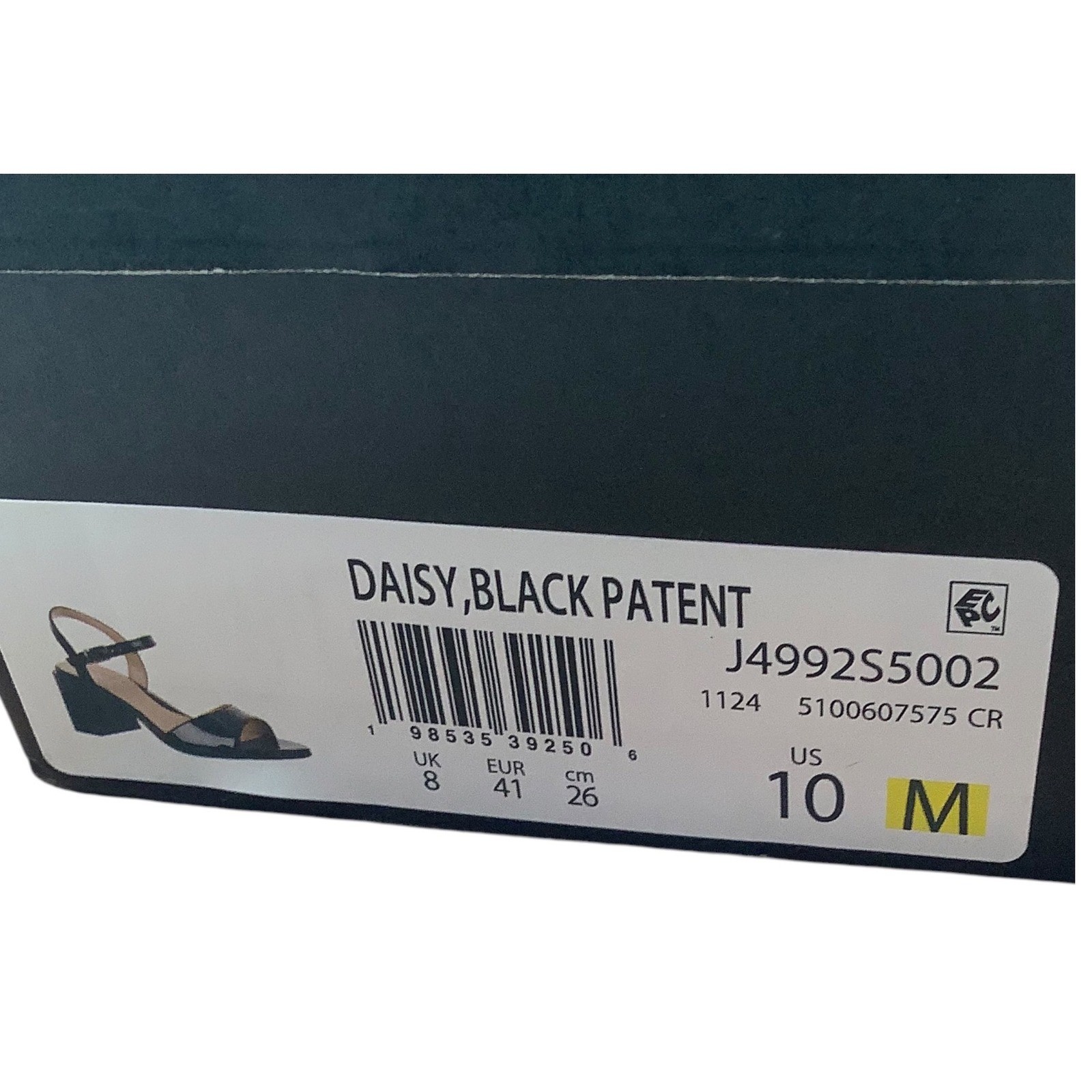 Naturalizer Daisy Black Patent Block Heel Sandals Womens 10 M J4992S5002