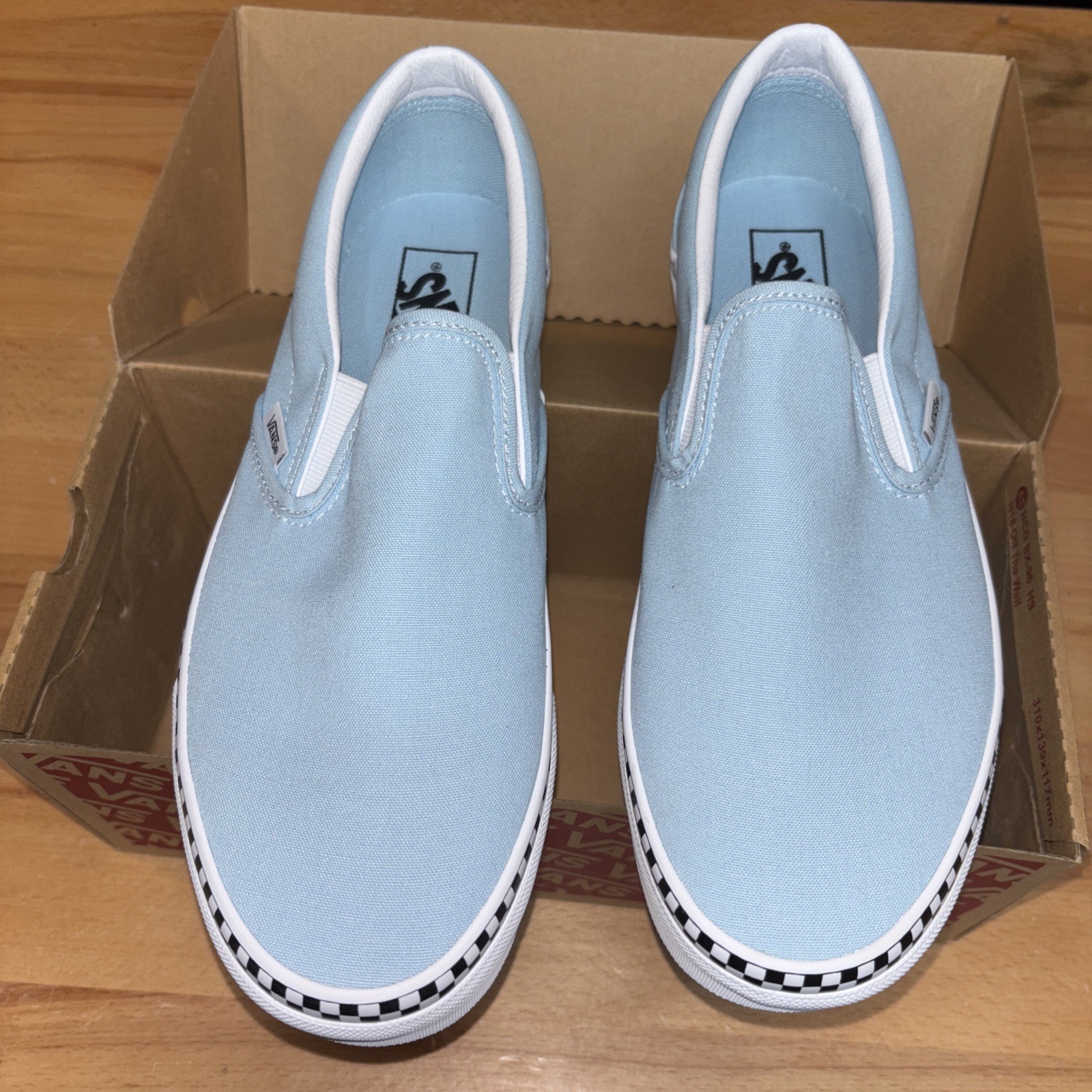 Vans Slip On mens Size 9 womens size 10.5 Cool Blue Check