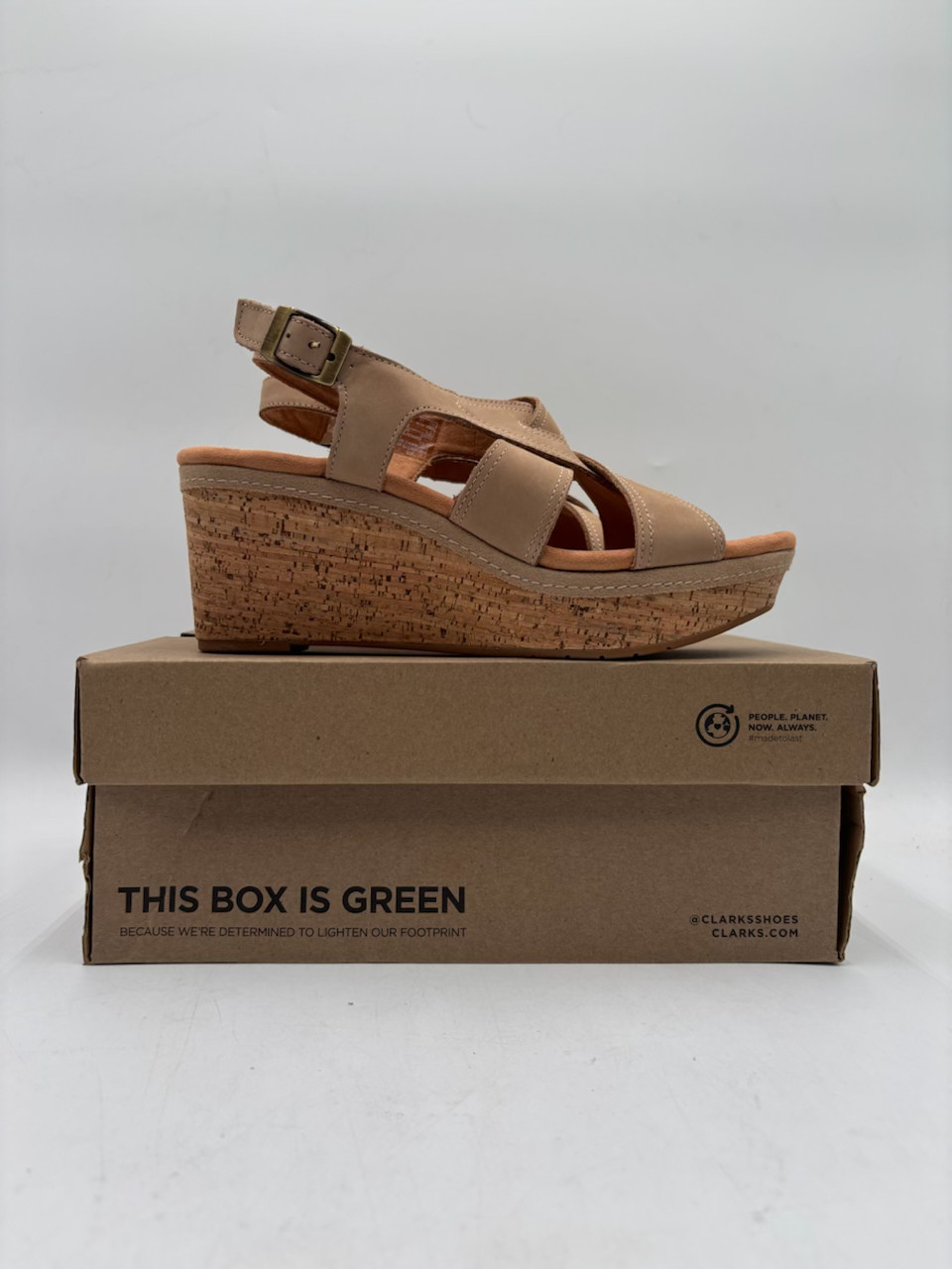 Clarks ELLERI RAE NOUGAT Women’s NEW Platform Wedge Sandals Beige Multiple Sizes