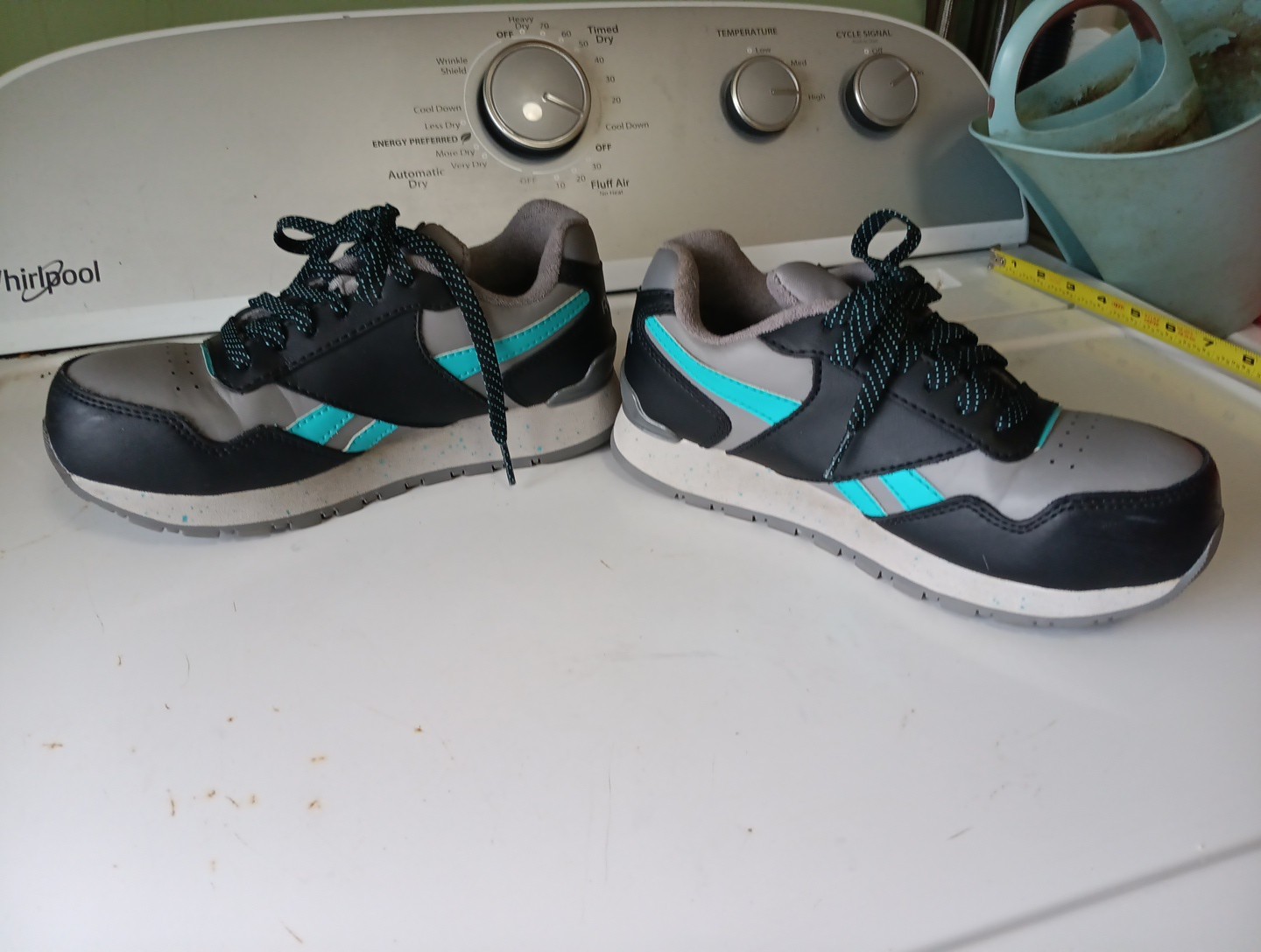 WOMEN’S WORK SHOES Reebok RB982 Composite Toe Slip Resisting Gray & Teal Size 6M